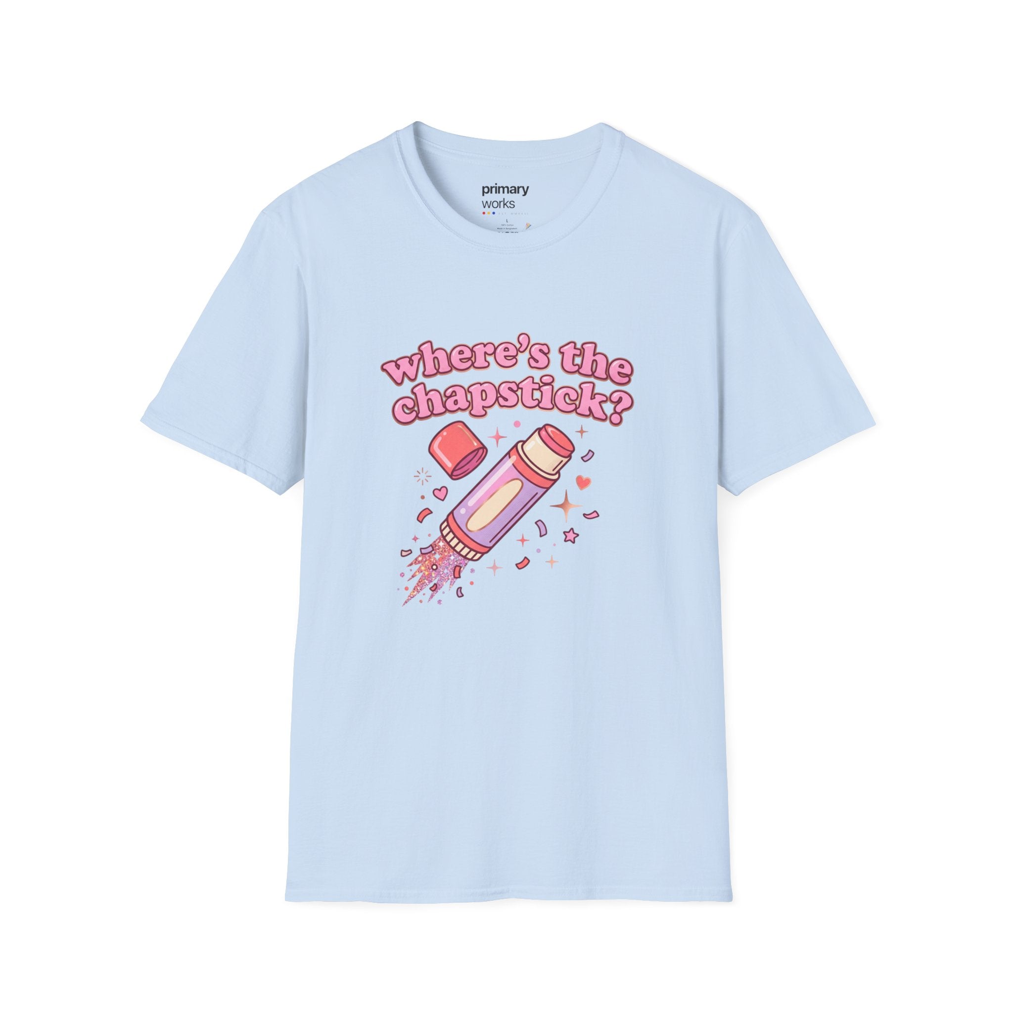 Where's the Chapstick? Rocket Lip Balm T-Shirt — Cute Pink Cosmetic Graphic Tee