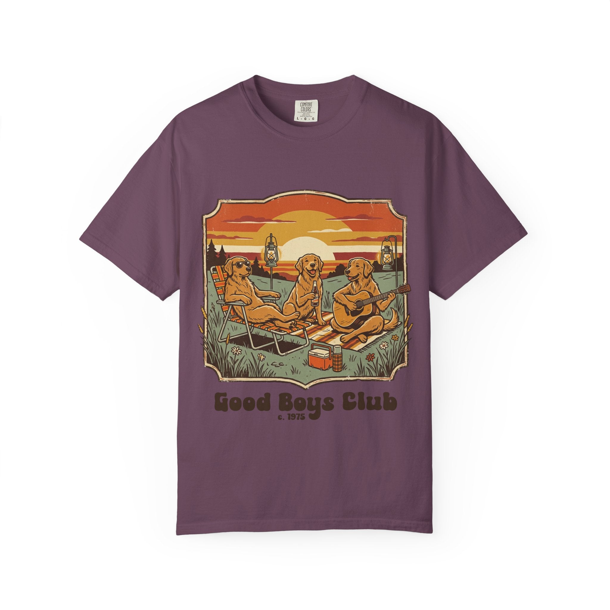 Good Boys Club T-Shirt — Retro Fishing Dogs Graphic Tee
