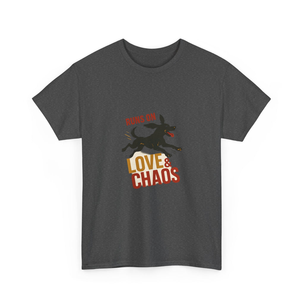 Love and Chaos Dog Mom Tee — New Puppy Owner Gift | Zoomies Silhouette Shirt