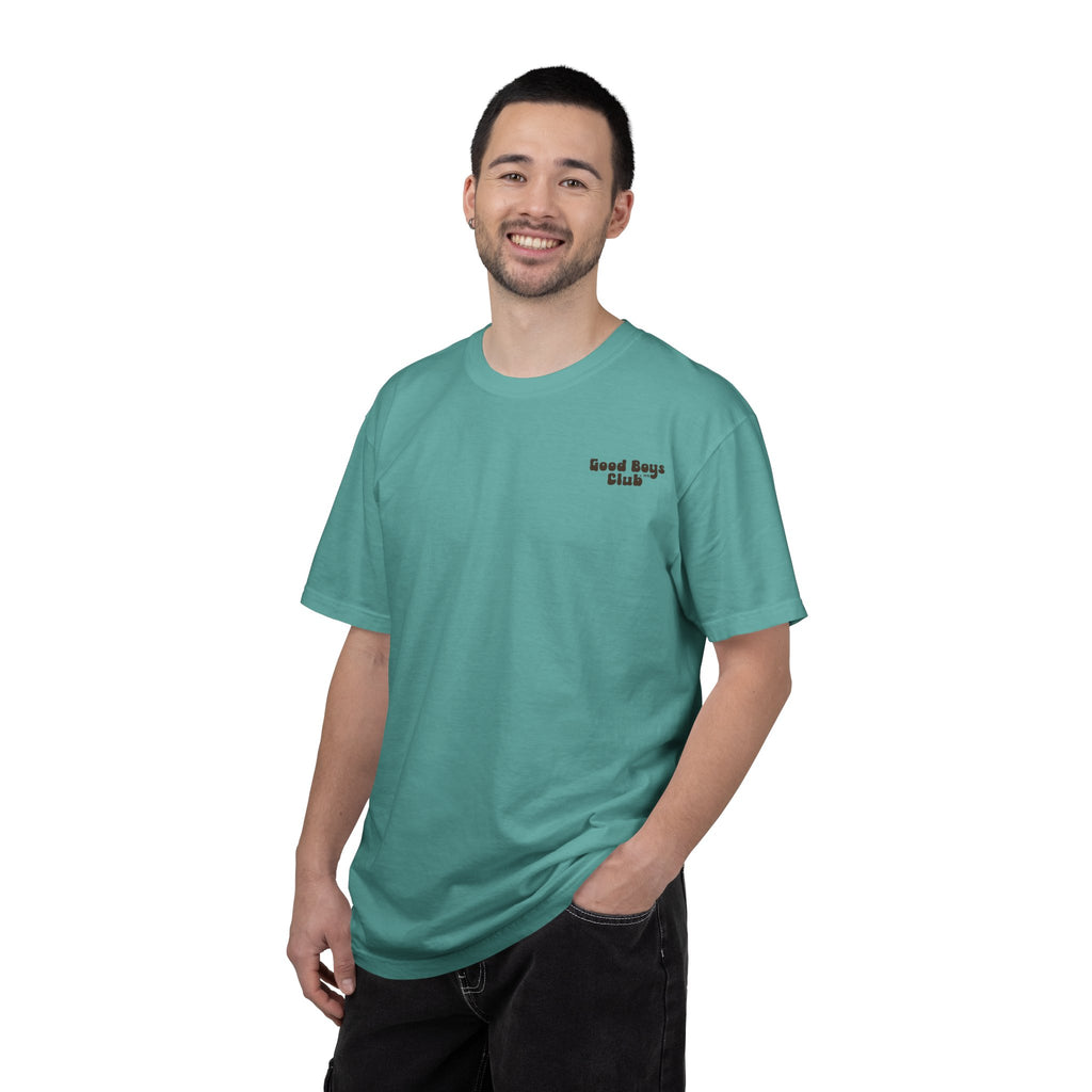 Good Boys Club T-Shirt — Retro Dogs Guitar Beach Graphic