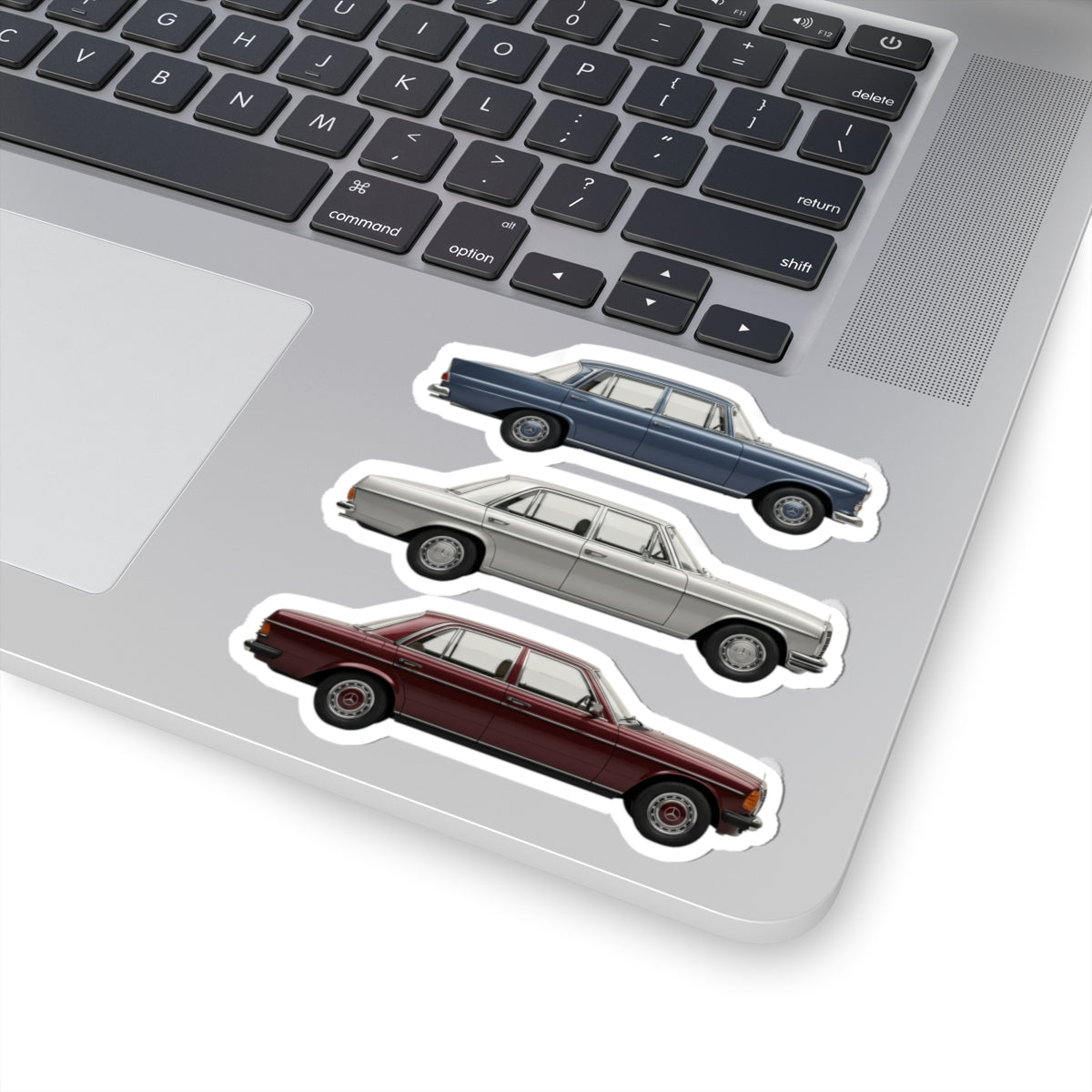 Vintage Sedan Illustration Kiss-Cut Stickers | Classic Car Laptop Decals