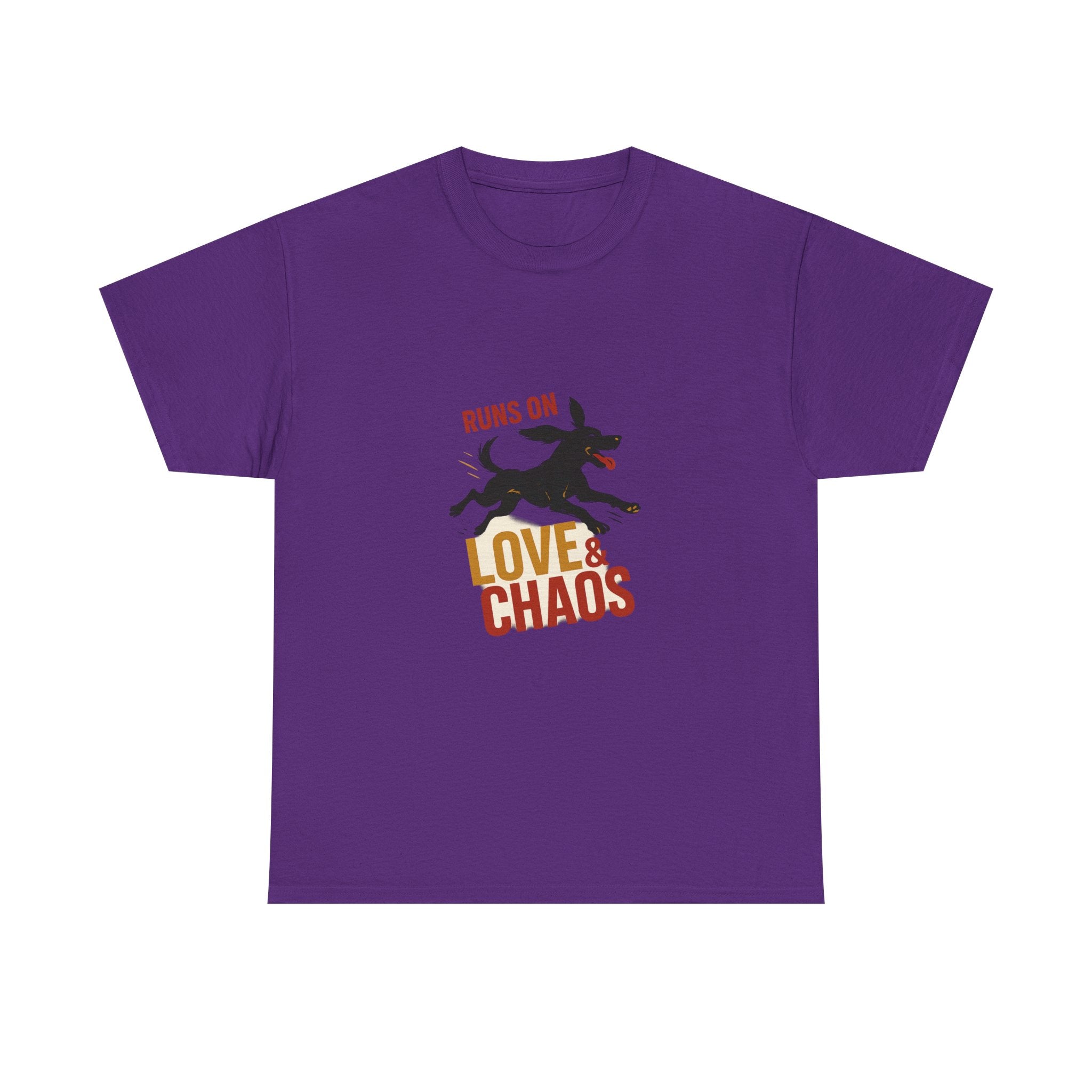 Love and Chaos Dog Mom Tee — New Puppy Owner Gift | Zoomies Silhouette Shirt