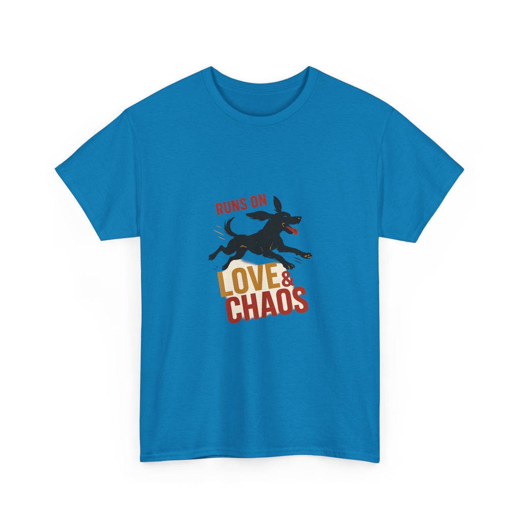 Love and Chaos Dog Mom Tee — New Puppy Owner Gift | Zoomies Silhouette Shirt