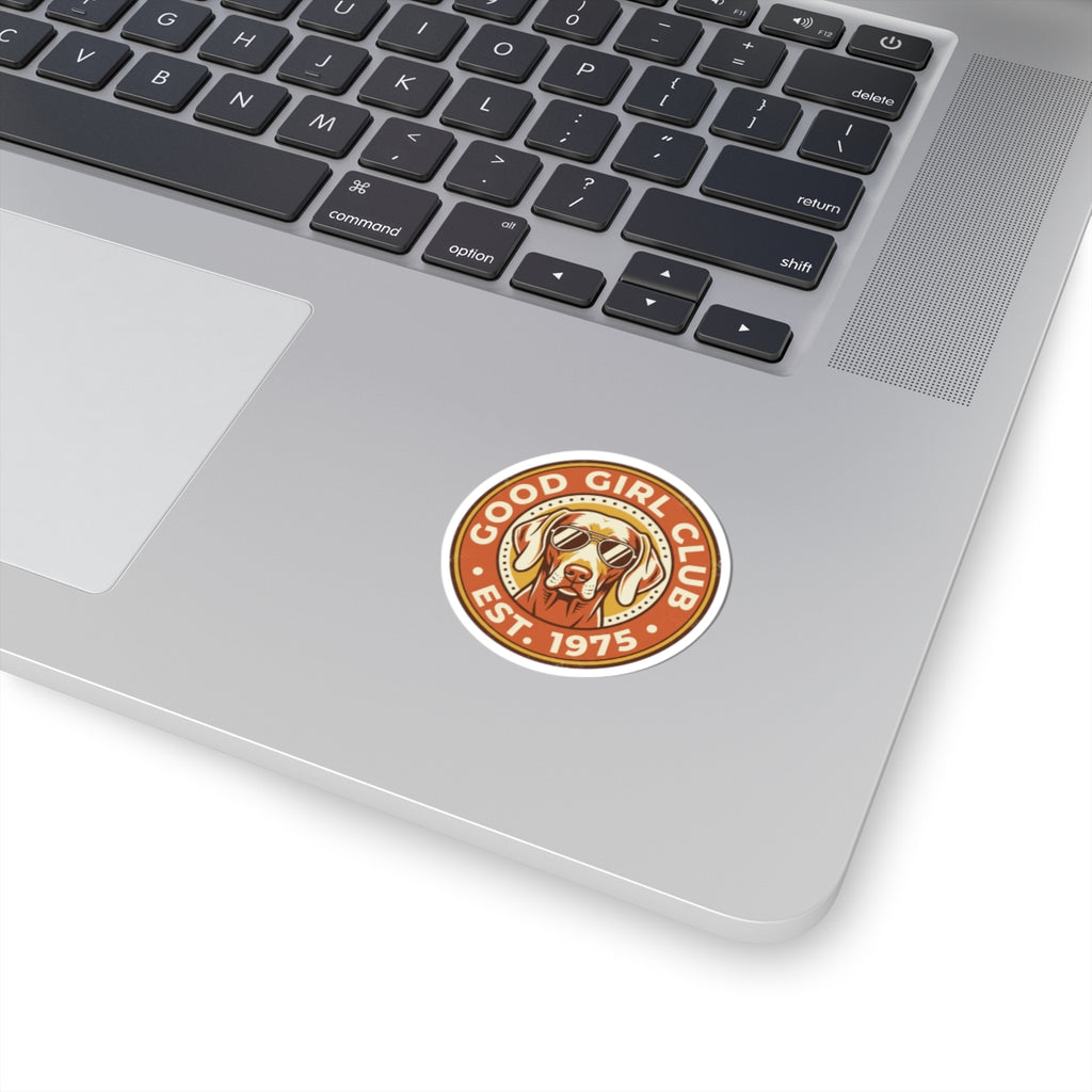 Good Girl Club Dog Sticker | Kiss-Cut Vinyl Sticker, Retro Puppy Emblem