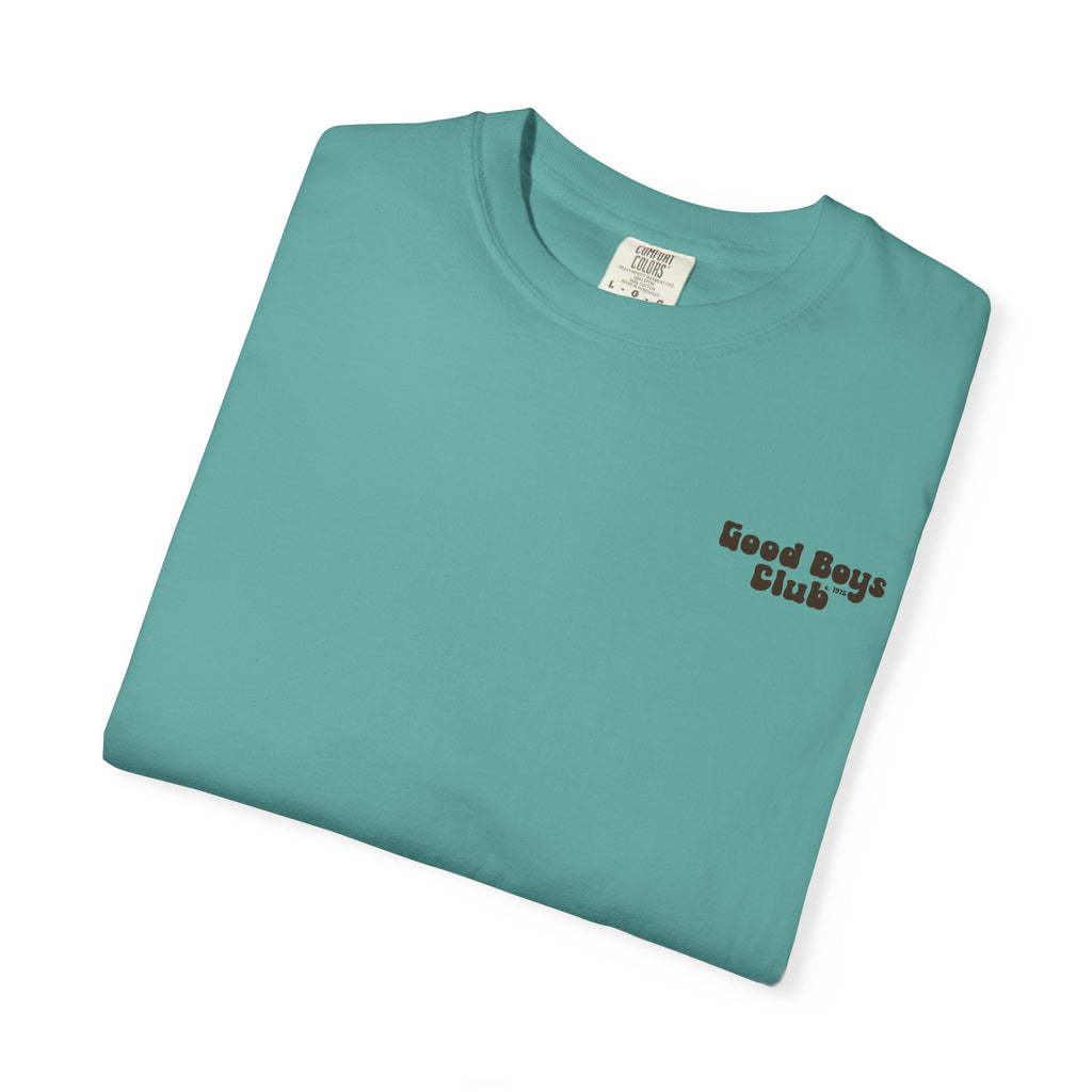 Good Boys Club T-Shirt — Retro Dogs Guitar Beach Graphic