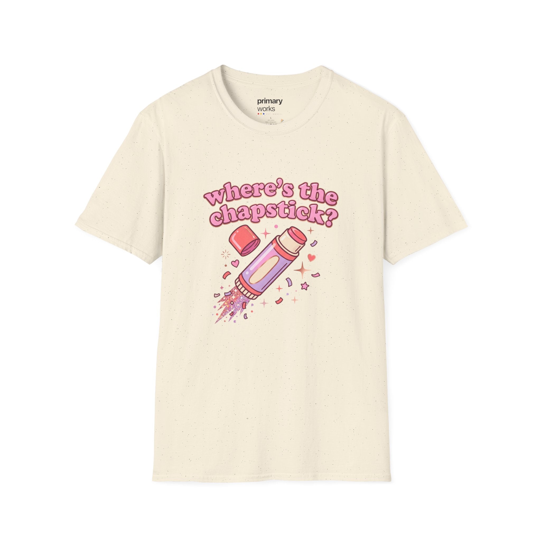 Where's the Chapstick? Rocket Lip Balm T-Shirt — Cute Pink Cosmetic Graphic Tee