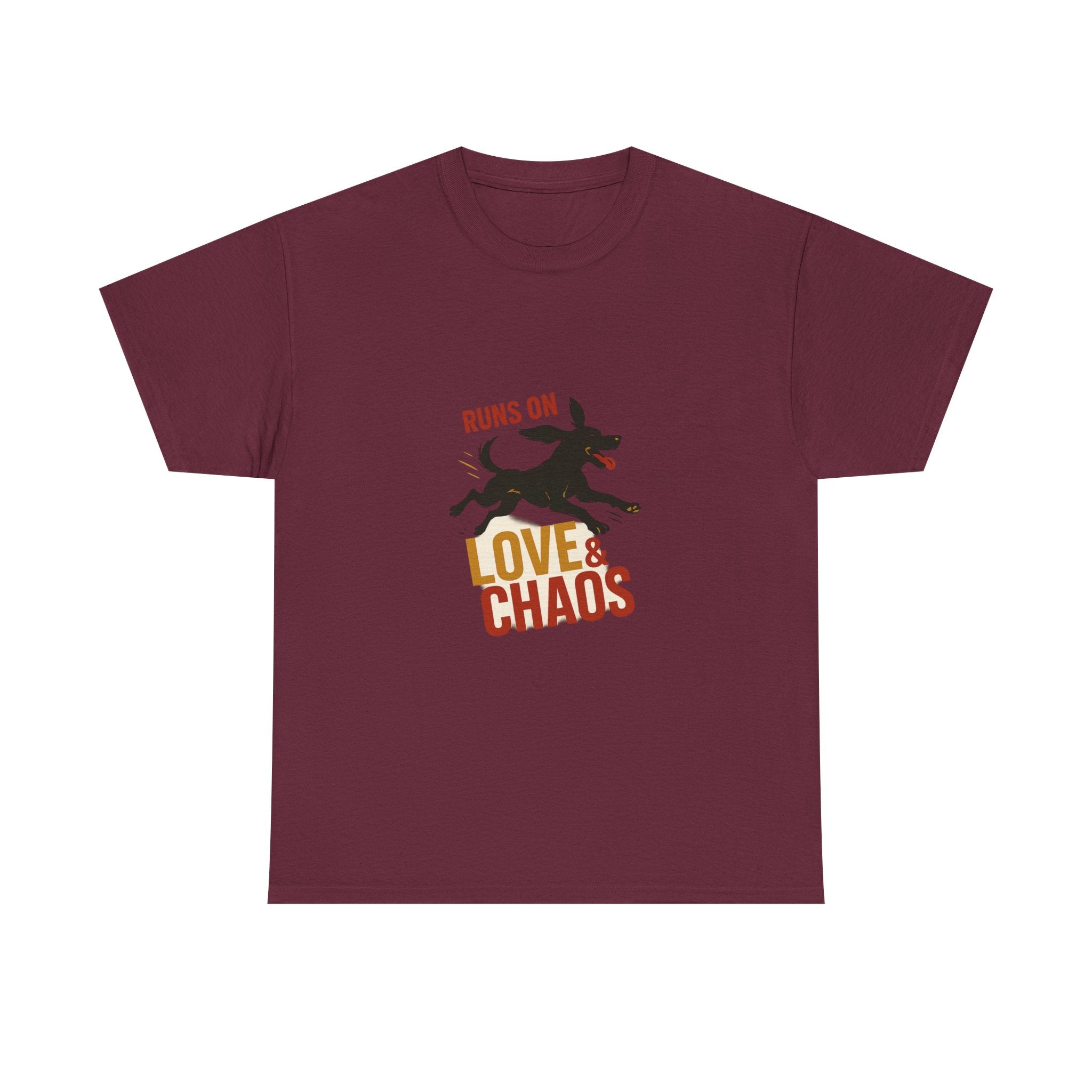 Love and Chaos Dog Mom Tee — New Puppy Owner Gift | Zoomies Silhouette Shirt