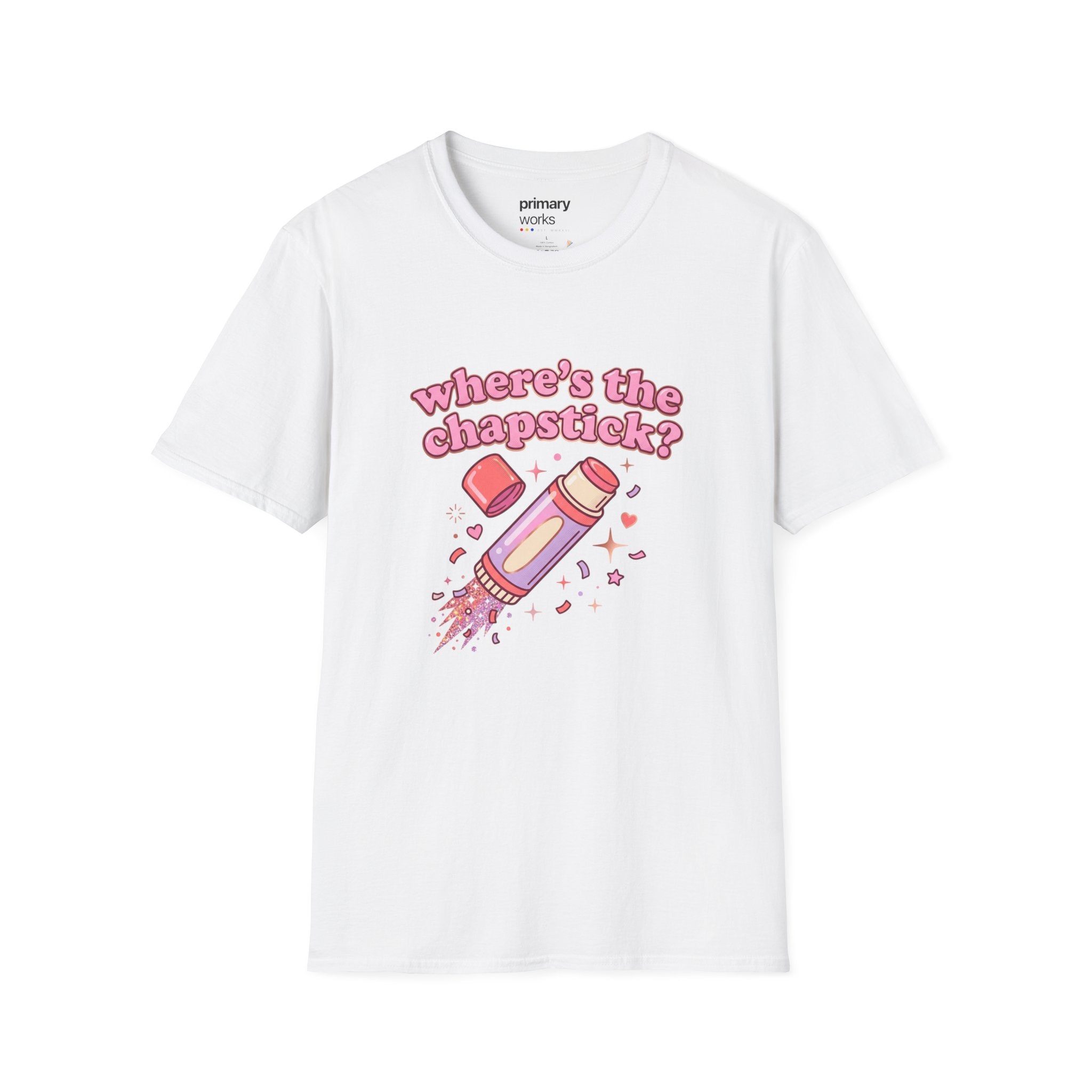 Where's the Chapstick? Rocket Lip Balm T-Shirt — Cute Pink Cosmetic Graphic Tee