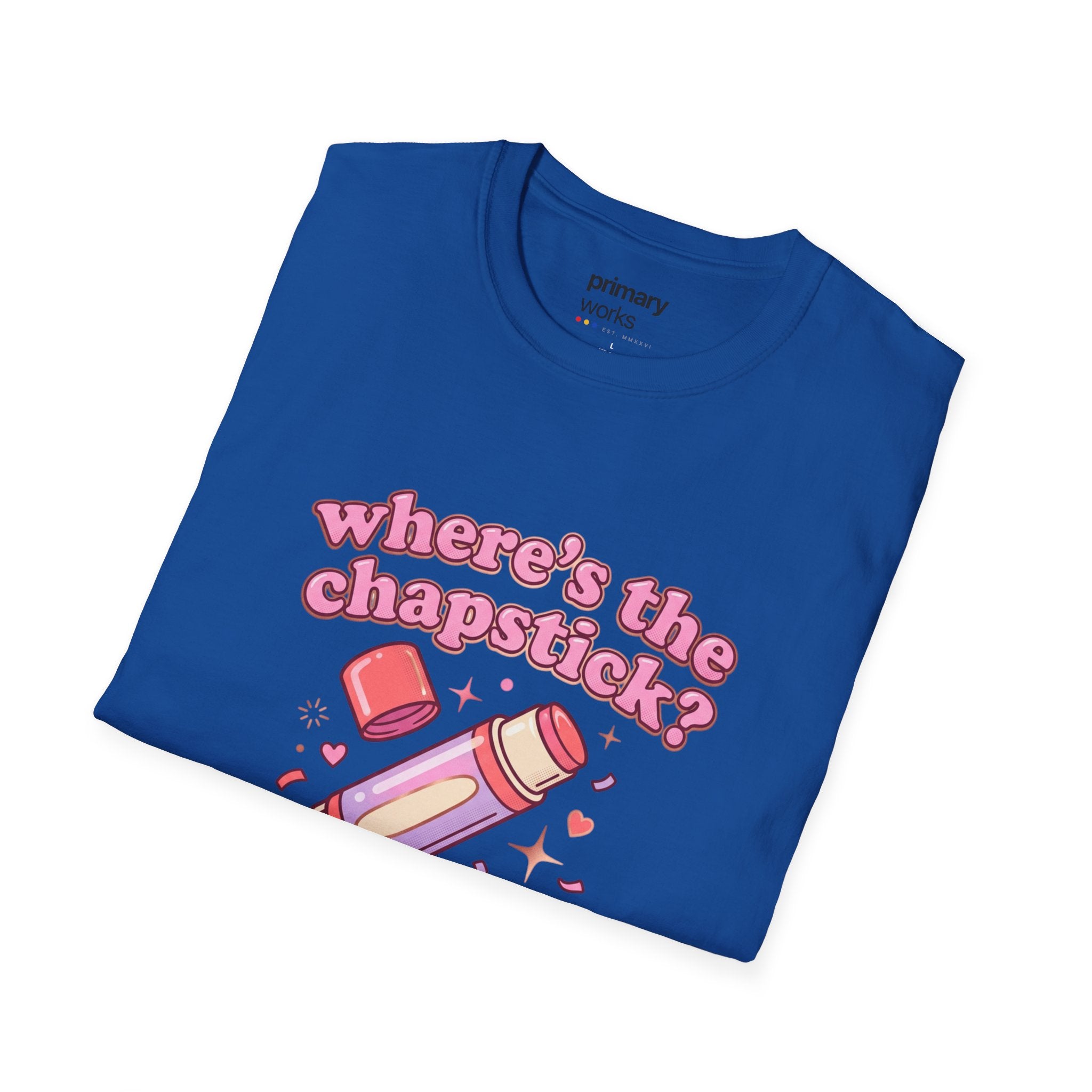 Where's the Chapstick? Rocket Lip Balm T-Shirt — Cute Pink Cosmetic Graphic Tee