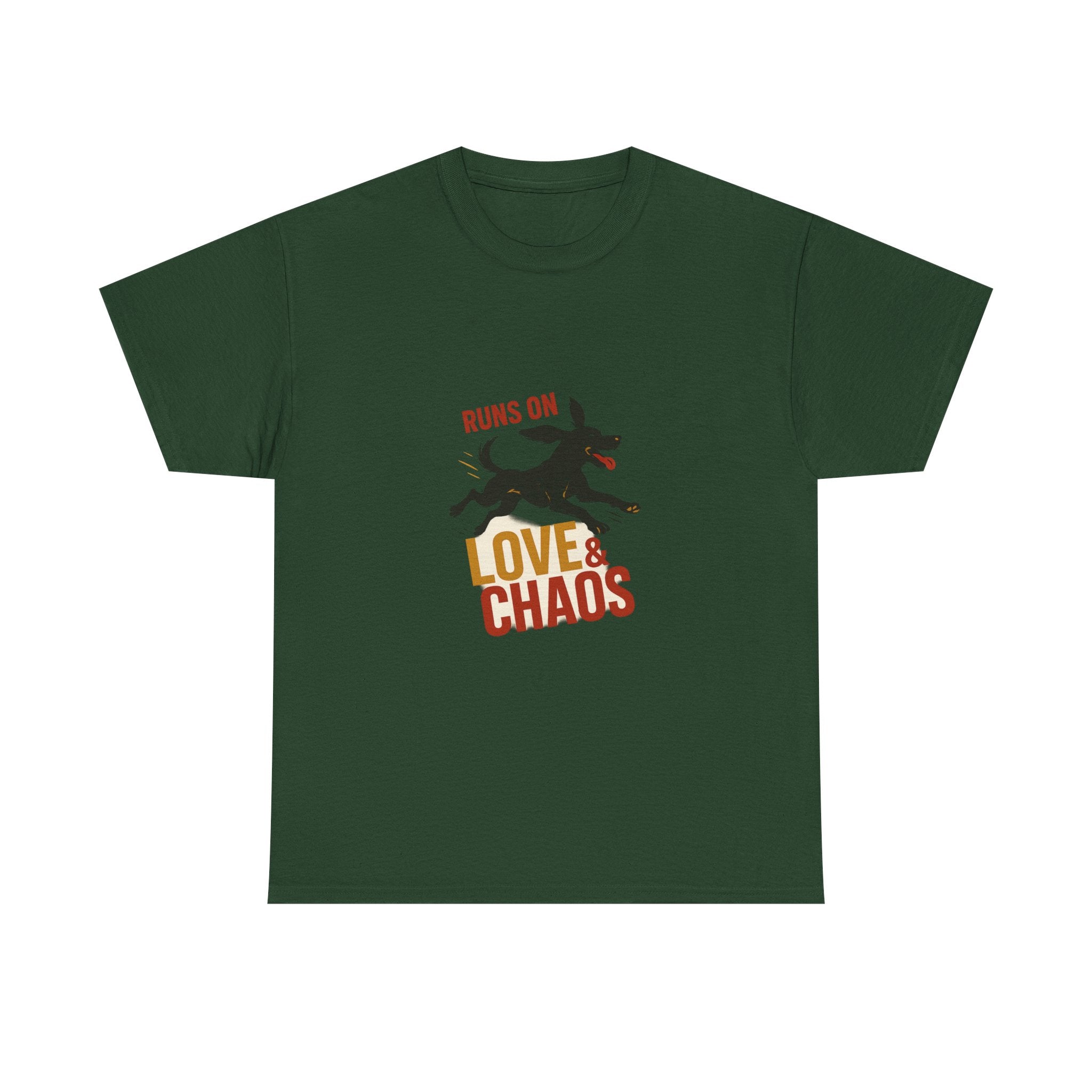 Love and Chaos Dog Mom Tee — New Puppy Owner Gift | Zoomies Silhouette Shirt