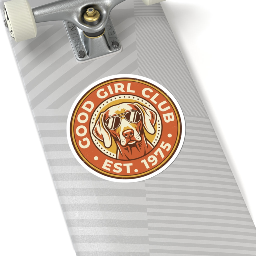 Good Girl Club Dog Sticker | Kiss-Cut Vinyl Sticker, Retro Puppy Emblem