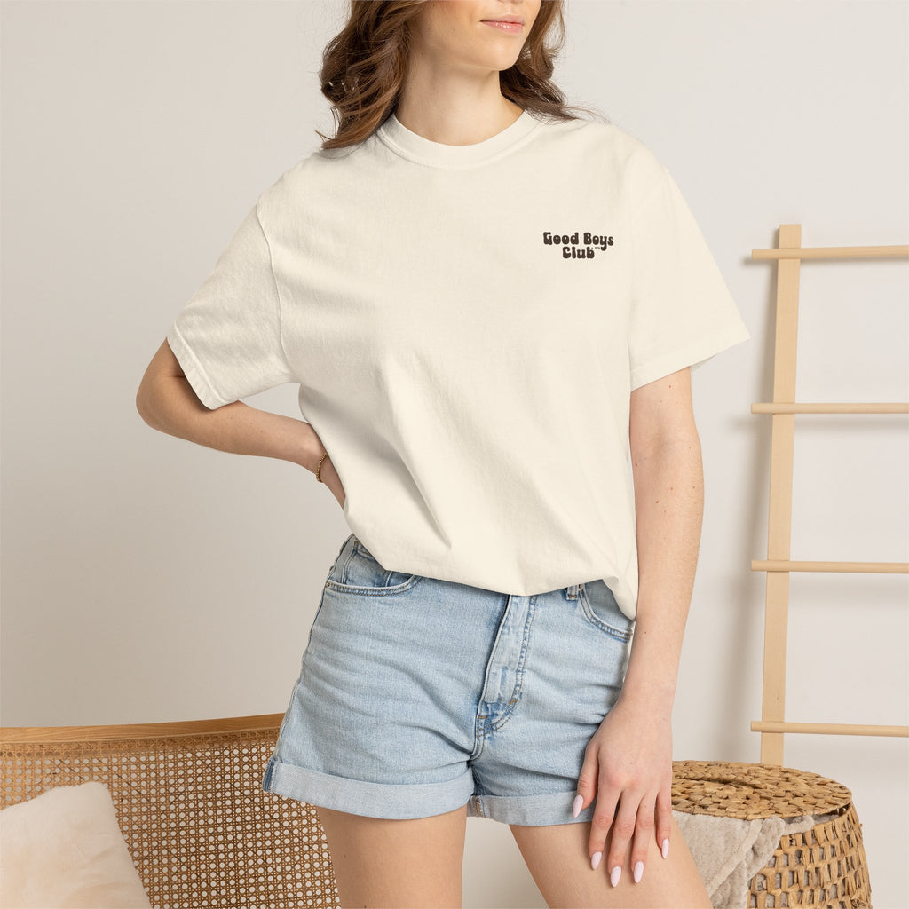 Good Boys Club T-Shirt — Retro Dogs Guitar Beach Graphic