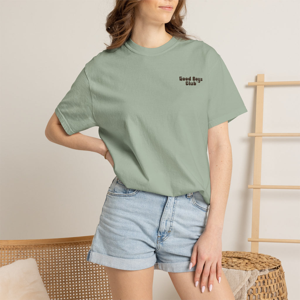 Good Boys Club T-Shirt — Retro Dogs Guitar Beach Graphic