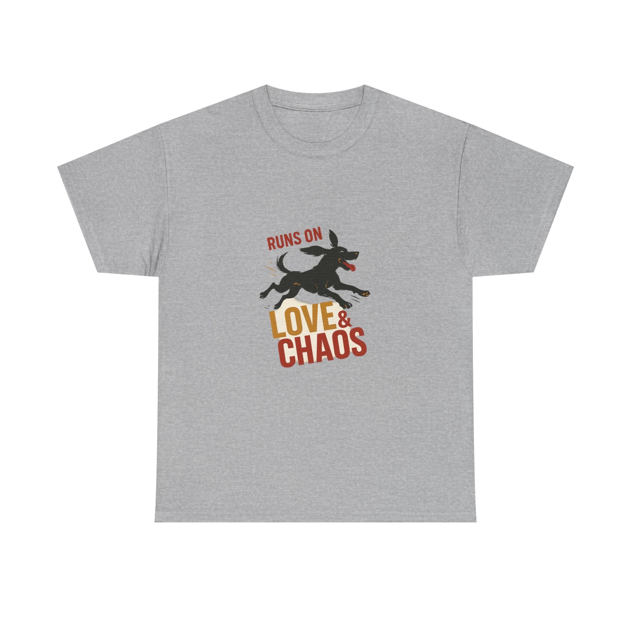 Love and Chaos Dog Mom Tee — New Puppy Owner Gift | Zoomies Silhouette Shirt