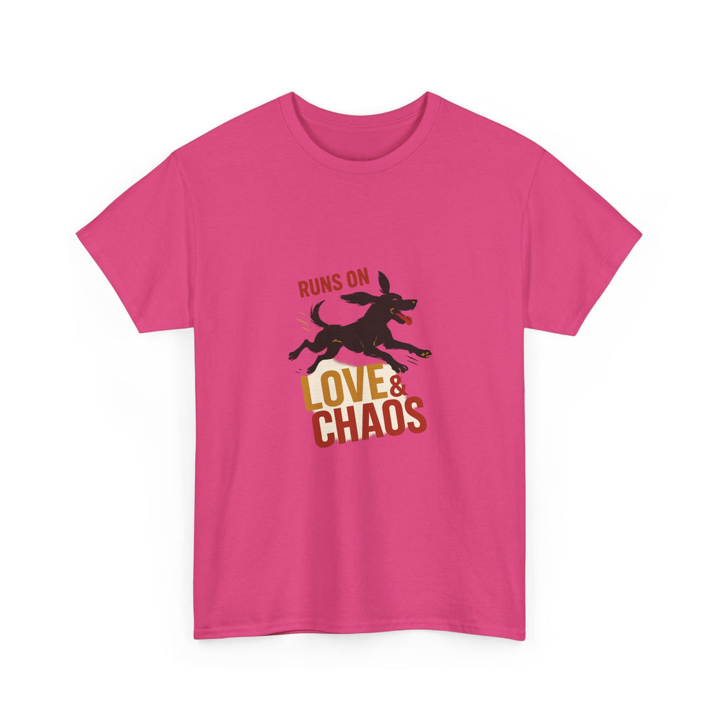 Love and Chaos Dog Mom Tee — New Puppy Owner Gift | Zoomies Silhouette Shirt