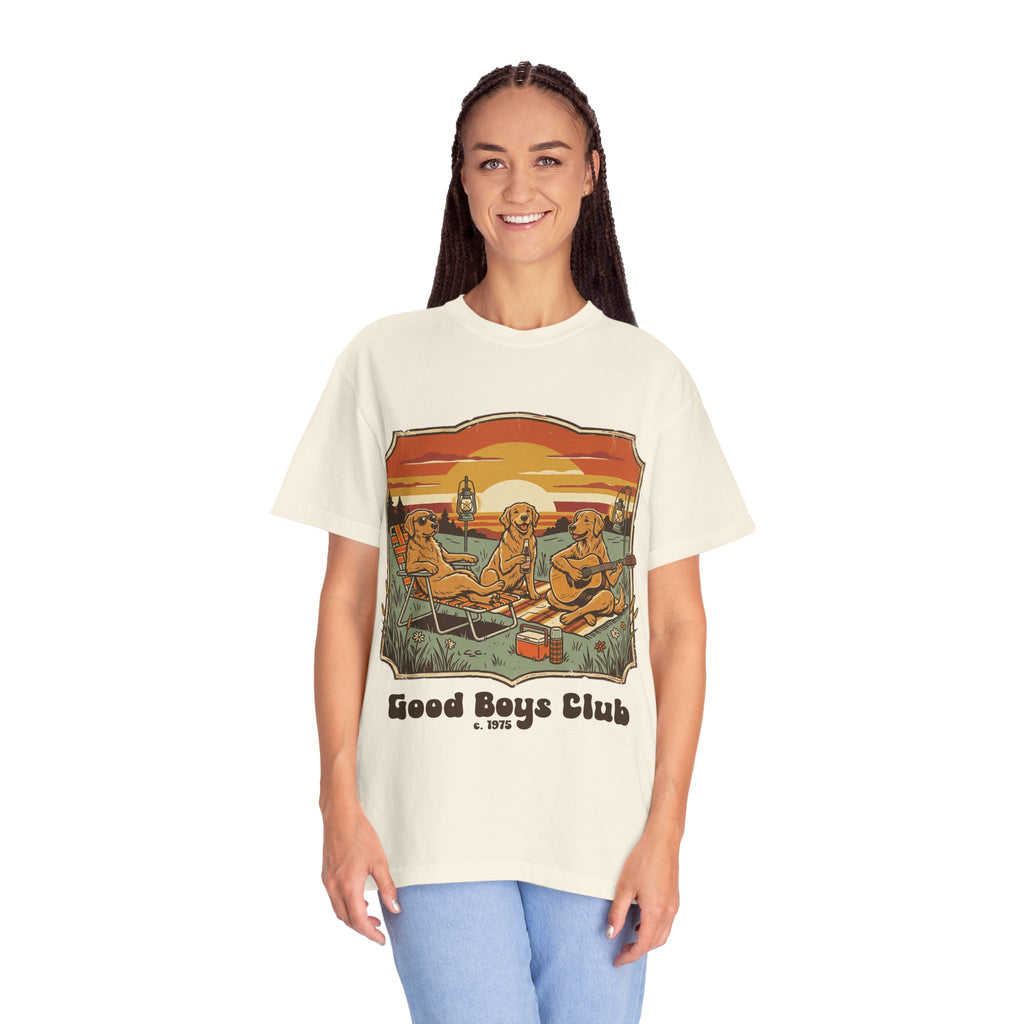 Good Boys Club T-Shirt — Retro Fishing Dogs Graphic Tee