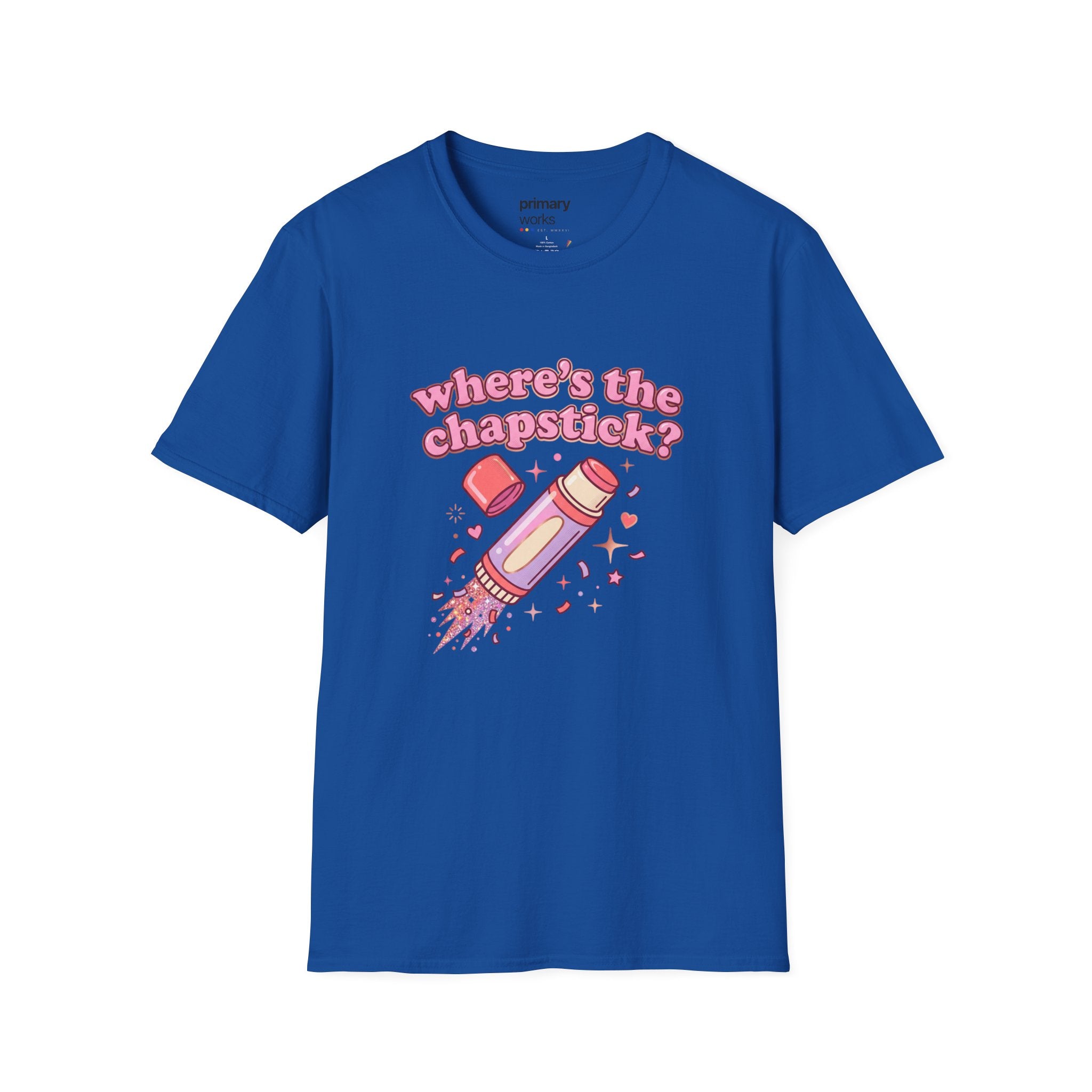 Where's the Chapstick? Rocket Lip Balm T-Shirt — Cute Pink Cosmetic Graphic Tee