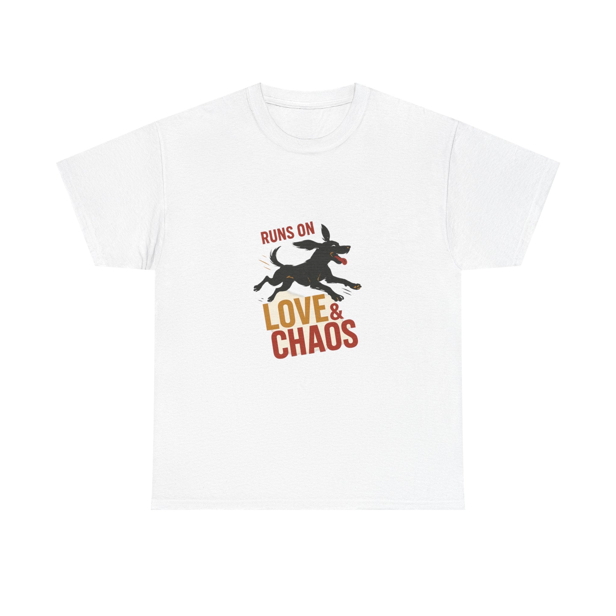 Love and Chaos Dog Mom Tee — New Puppy Owner Gift | Zoomies Silhouette Shirt
