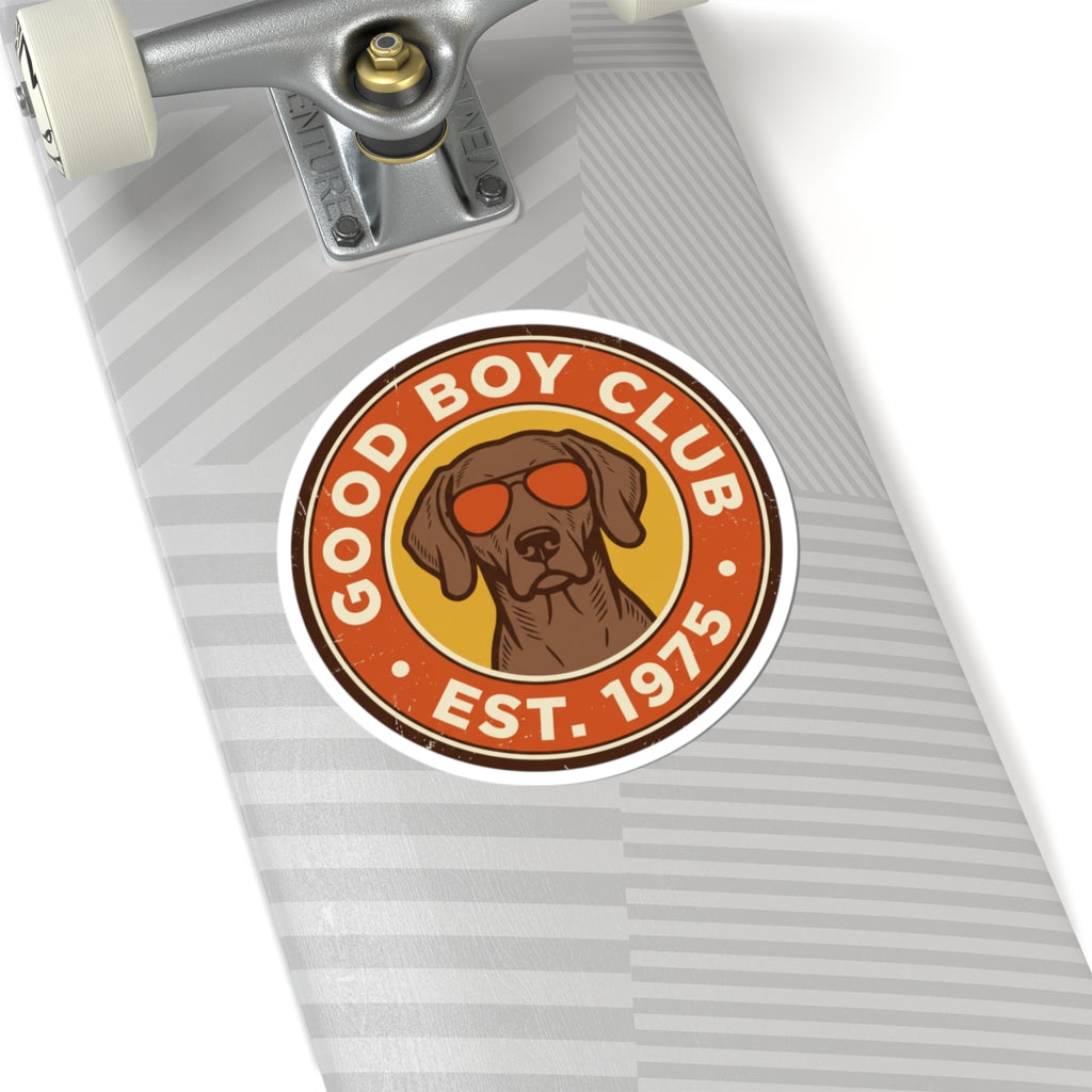 Good Boy Club Dog Sticker | Kiss-Cut Vinyl Sticker, Retro Pup Design