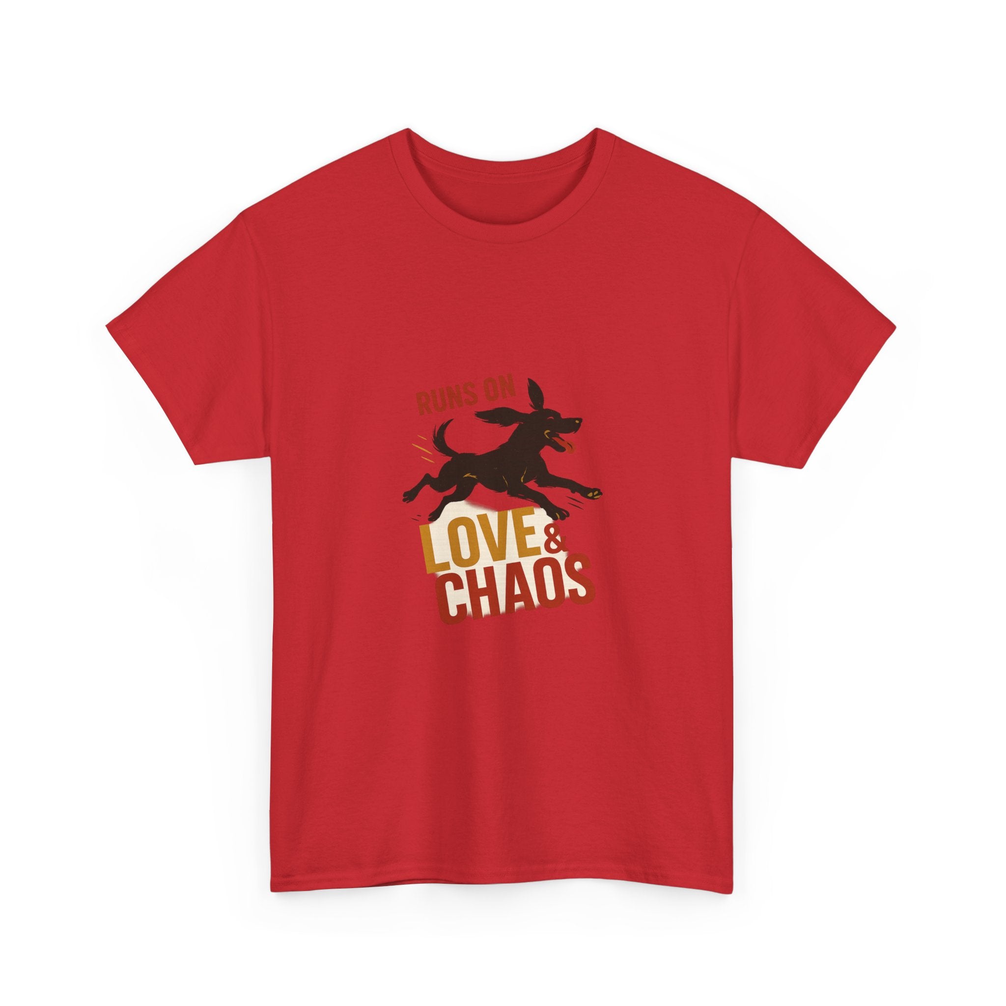 Love and Chaos Dog Mom Tee — New Puppy Owner Gift | Zoomies Silhouette Shirt