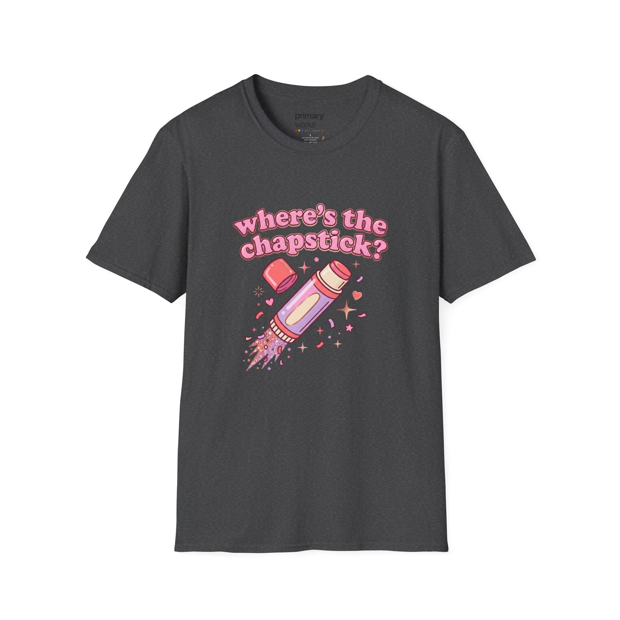 Where's the Chapstick? Rocket Lip Balm T-Shirt — Cute Pink Cosmetic Graphic Tee