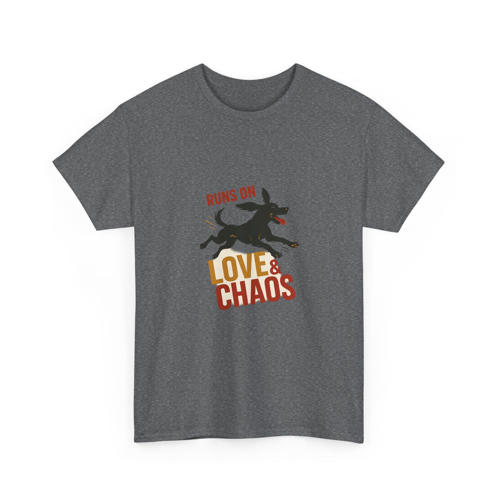 Love and Chaos Dog Mom Tee — New Puppy Owner Gift | Zoomies Silhouette Shirt