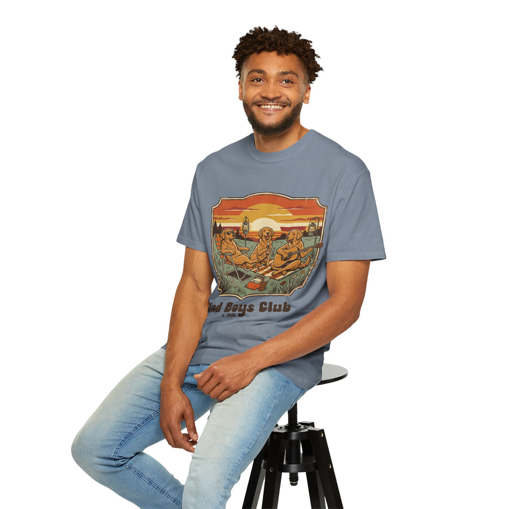 Good Boys Club T-Shirt — Retro Fishing Dogs Graphic Tee
