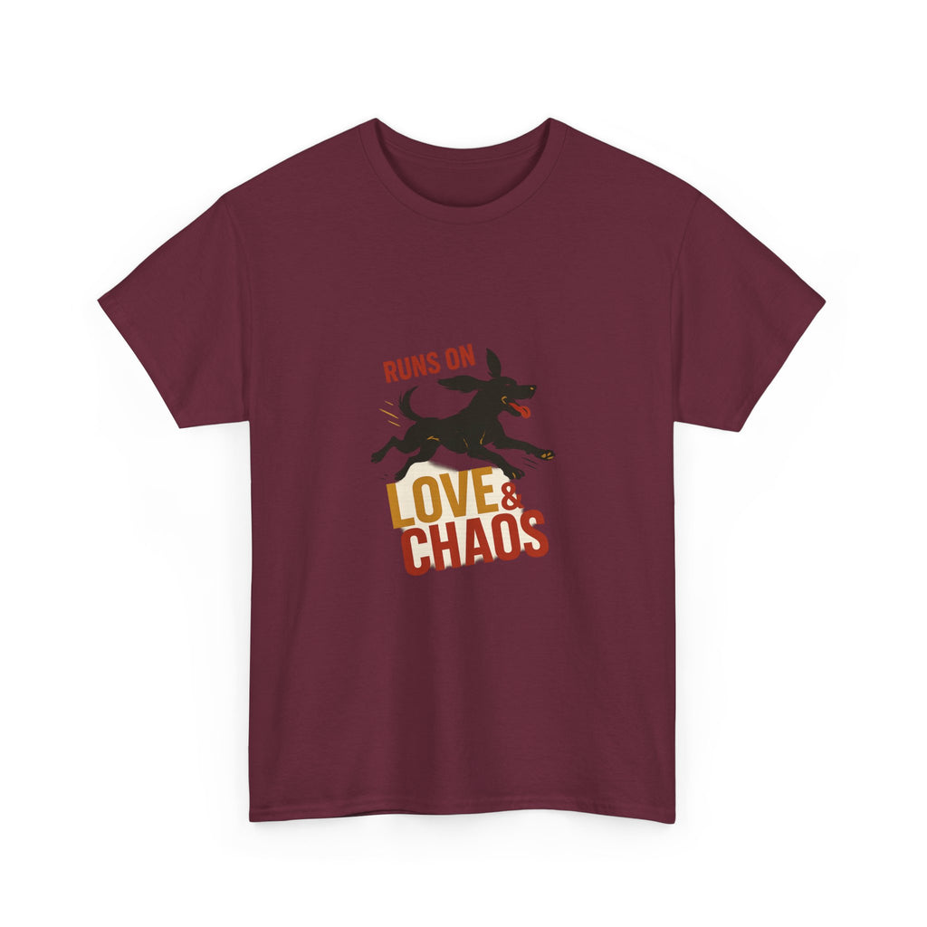 Love and Chaos Dog Mom Tee — New Puppy Owner Gift | Zoomies Silhouette Shirt