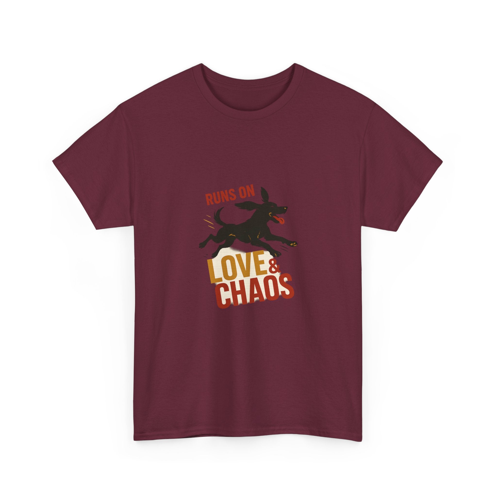 Love and Chaos Dog Mom Tee — New Puppy Owner Gift | Zoomies Silhouette Shirt