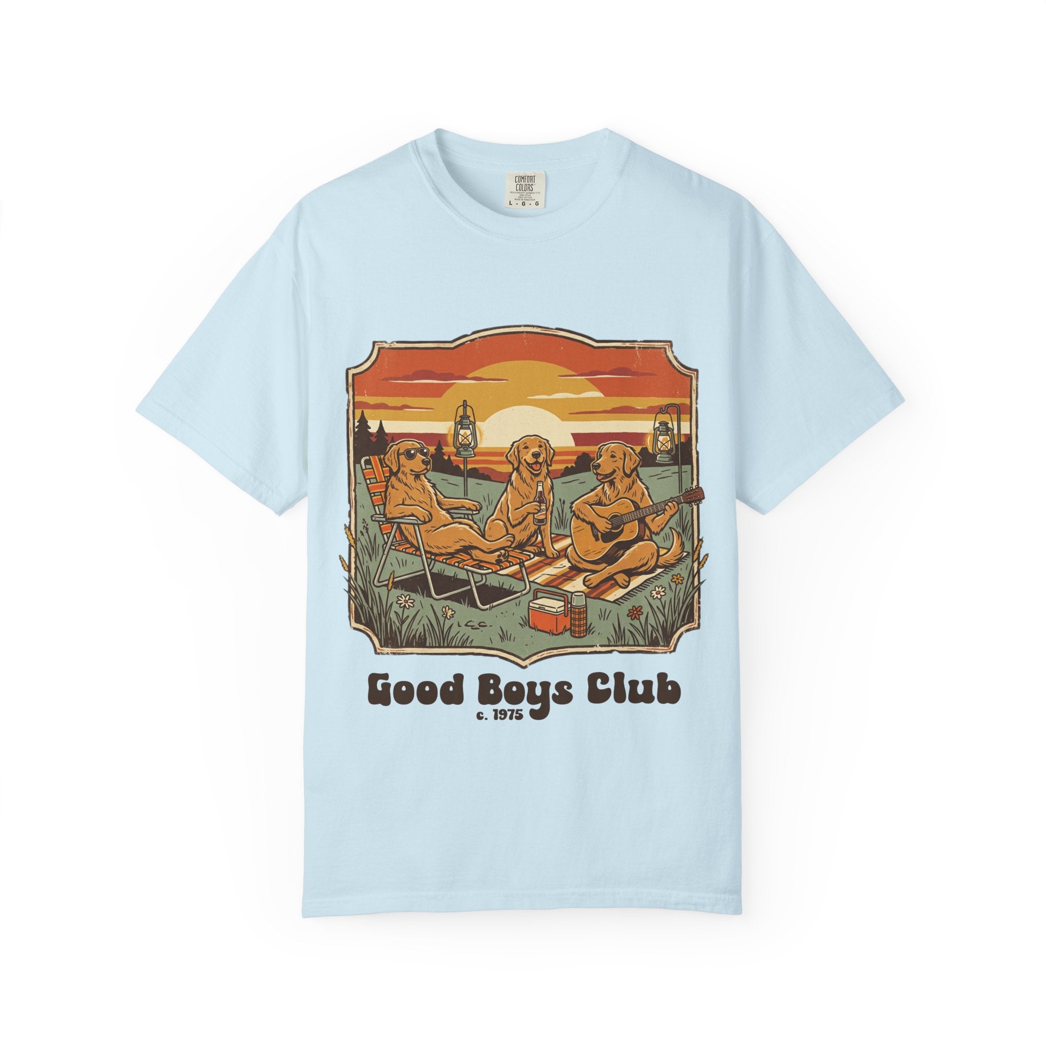 Good Boys Club T-Shirt — Retro Fishing Dogs Graphic Tee