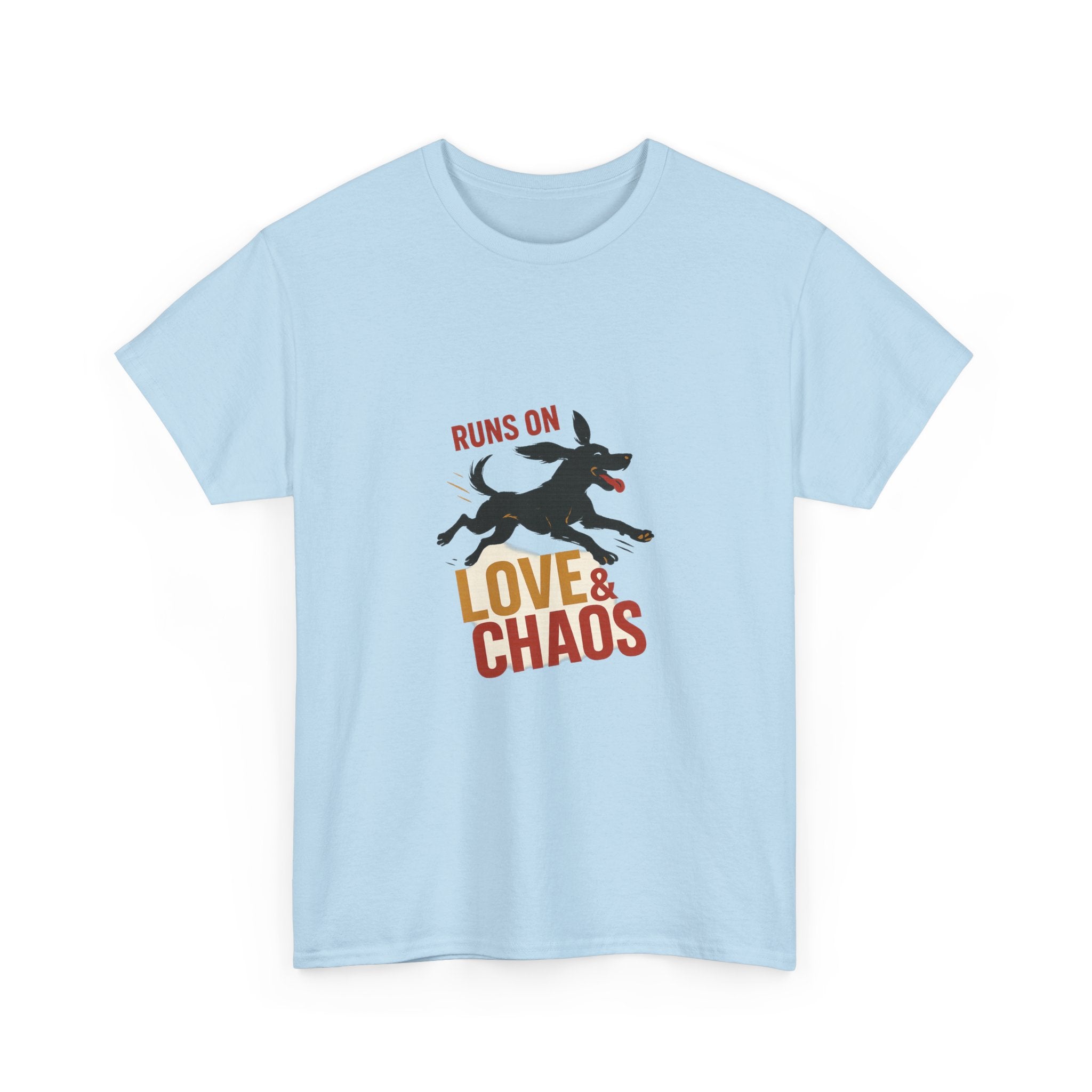 Love and Chaos Dog Mom Tee — New Puppy Owner Gift | Zoomies Silhouette Shirt