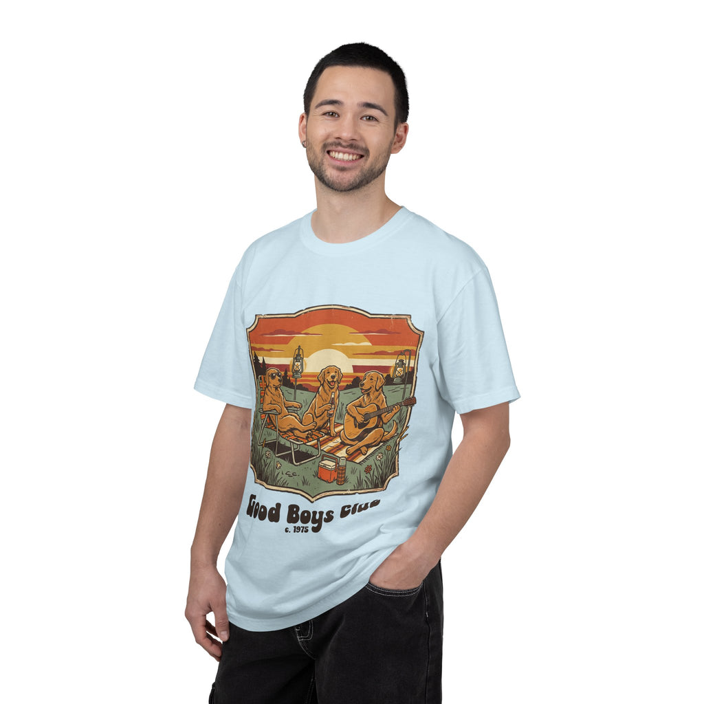 Good Boys Club T-Shirt — Retro Fishing Dogs Graphic Tee