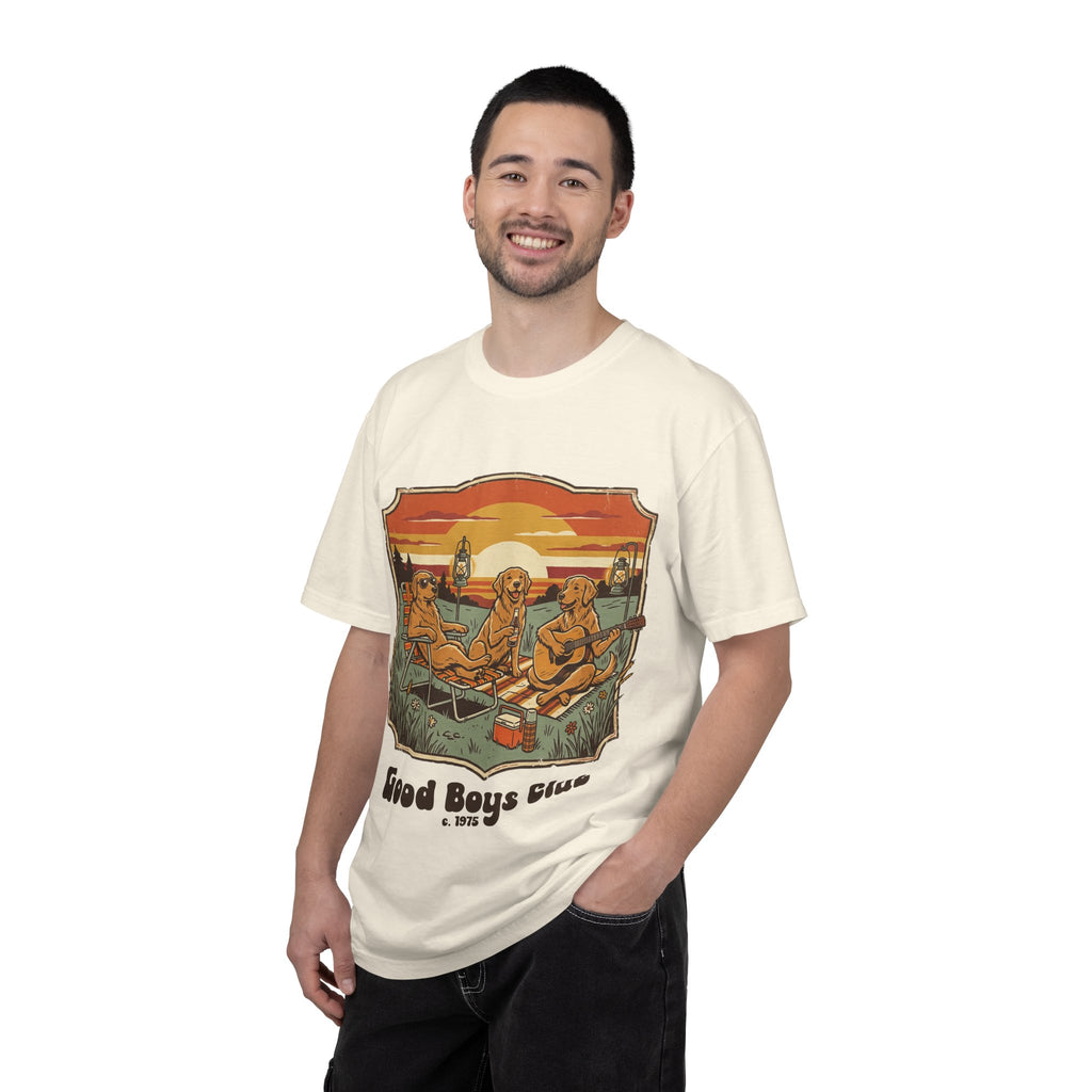 Good Boys Club T-Shirt — Retro Fishing Dogs Graphic Tee