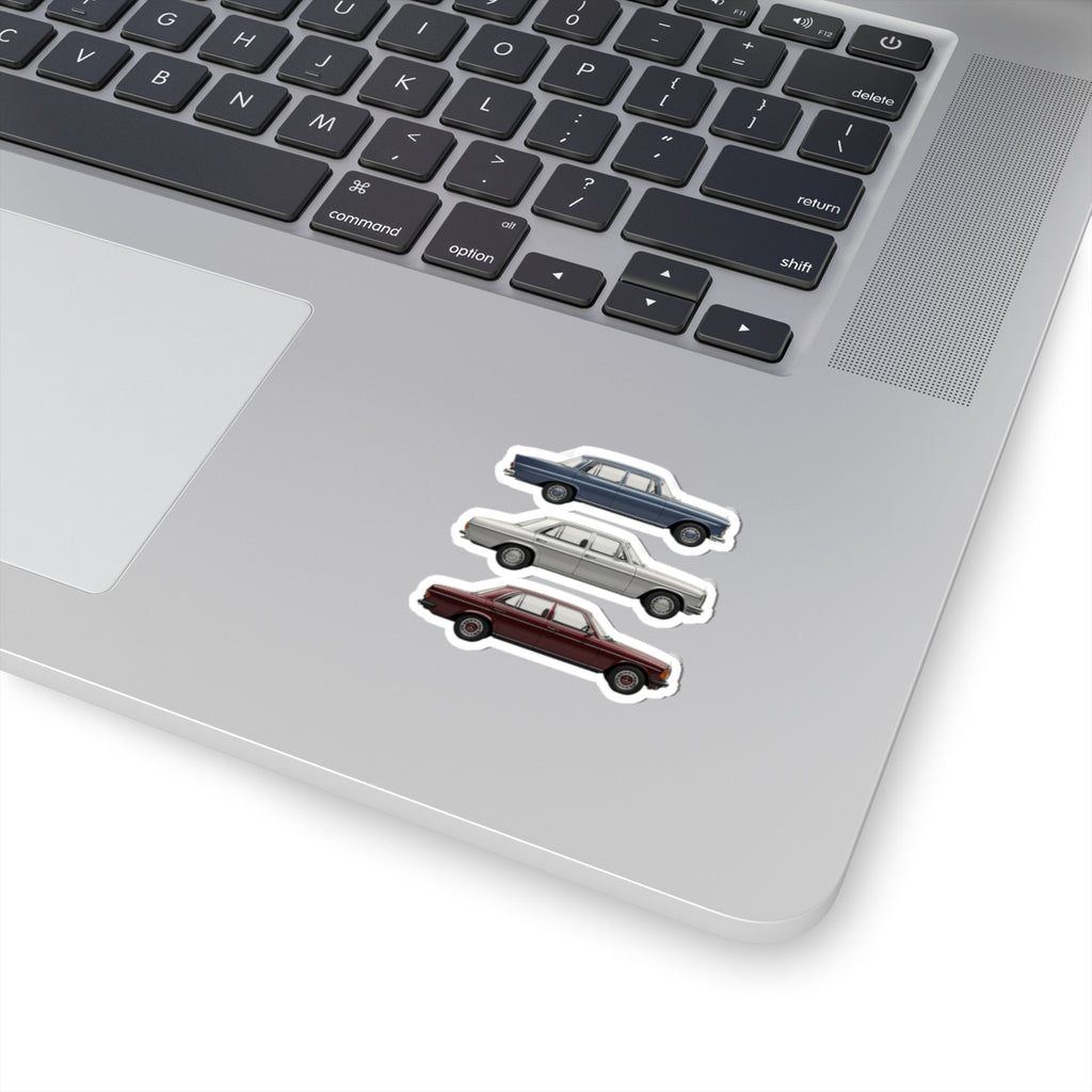 Vintage Sedan Illustration Kiss-Cut Stickers | Classic Car Laptop Decals