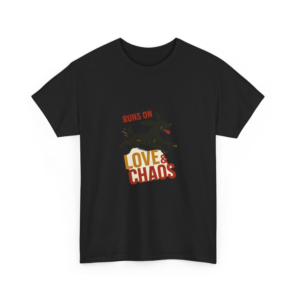 Love and Chaos Dog Mom Tee — New Puppy Owner Gift | Zoomies Silhouette Shirt