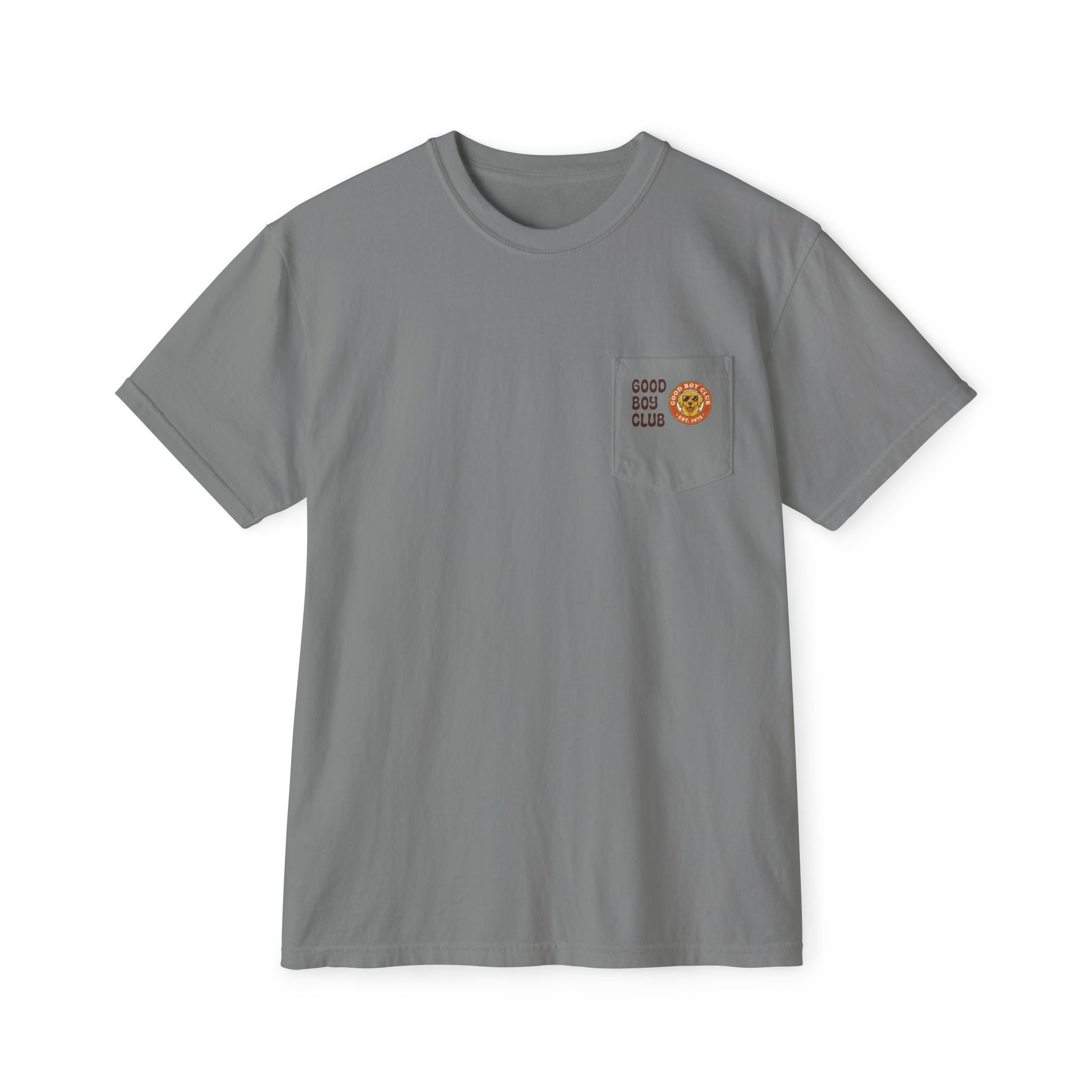 Camping Sunset Band Pocket T-Shirt | Back Graphic Outdoor Scene