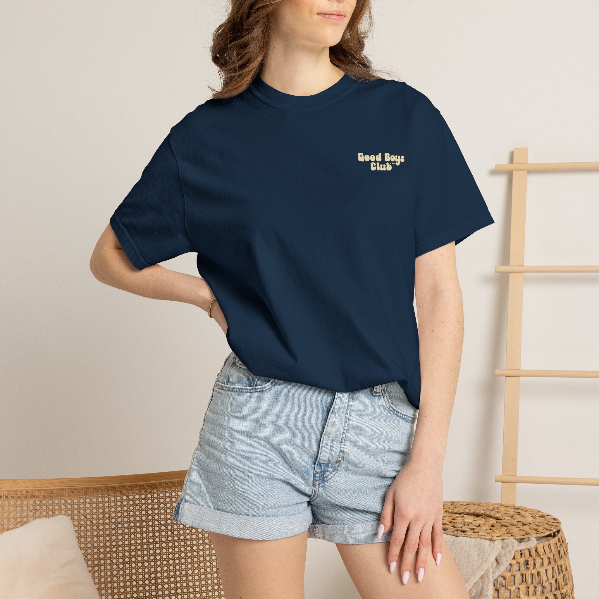 Good Boys Club T-Shirt — Retro Dogs Guitar Beach Graphic