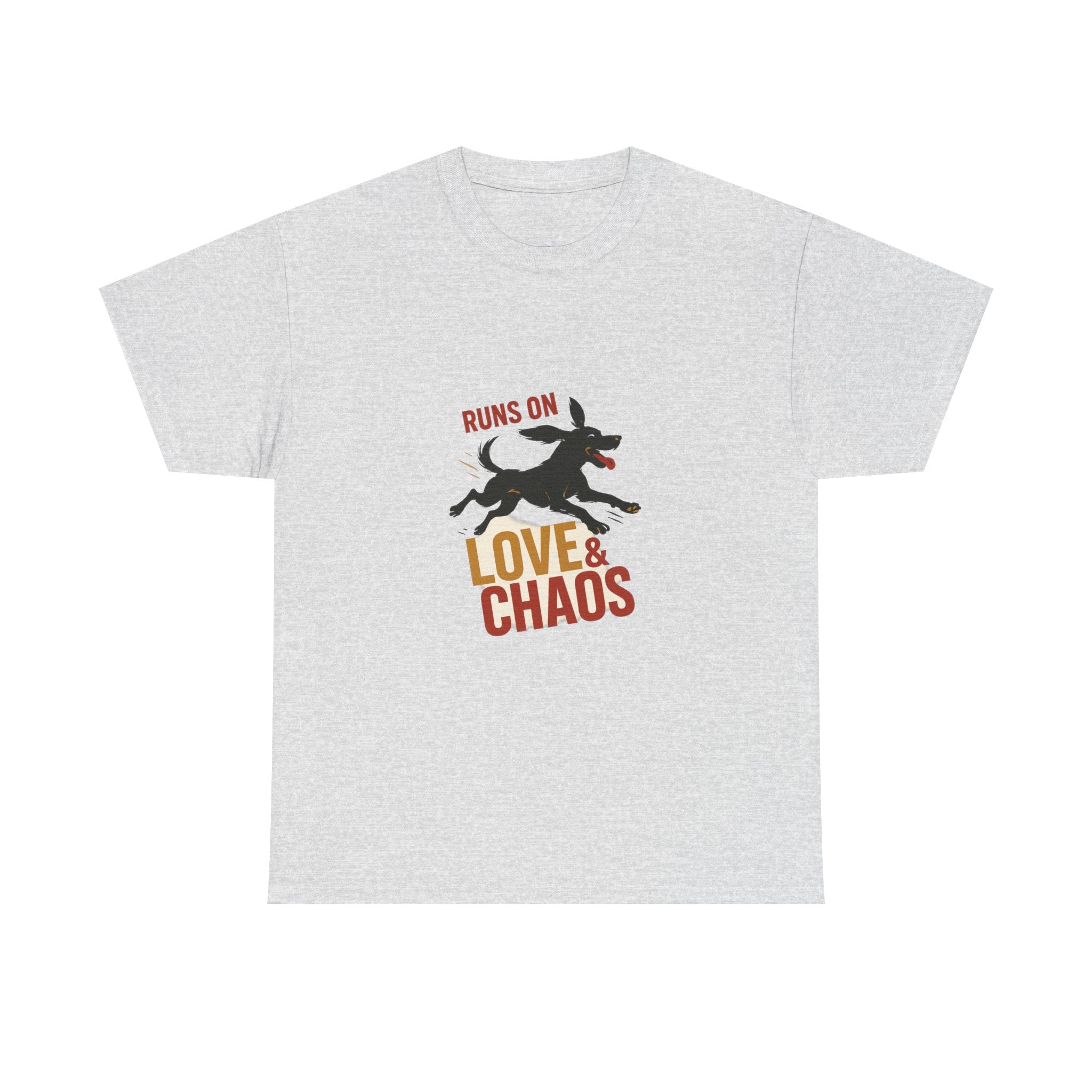 Love and Chaos Dog Mom Tee — New Puppy Owner Gift | Zoomies Silhouette Shirt