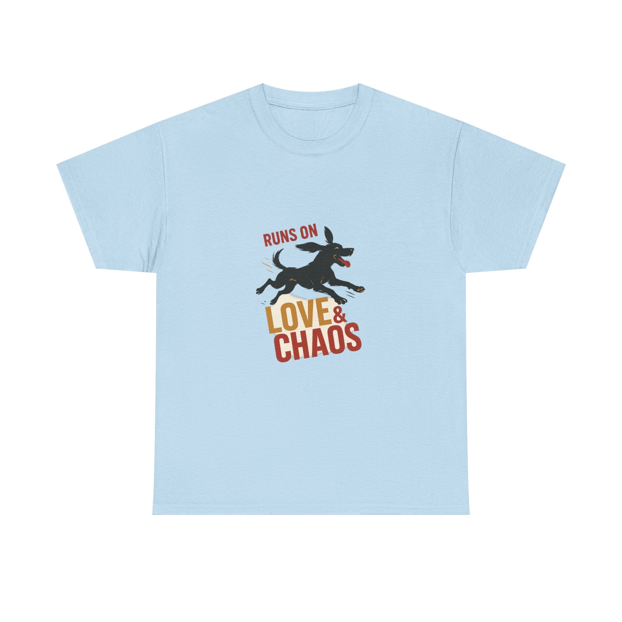 Love and Chaos Dog Mom Tee — New Puppy Owner Gift | Zoomies Silhouette Shirt