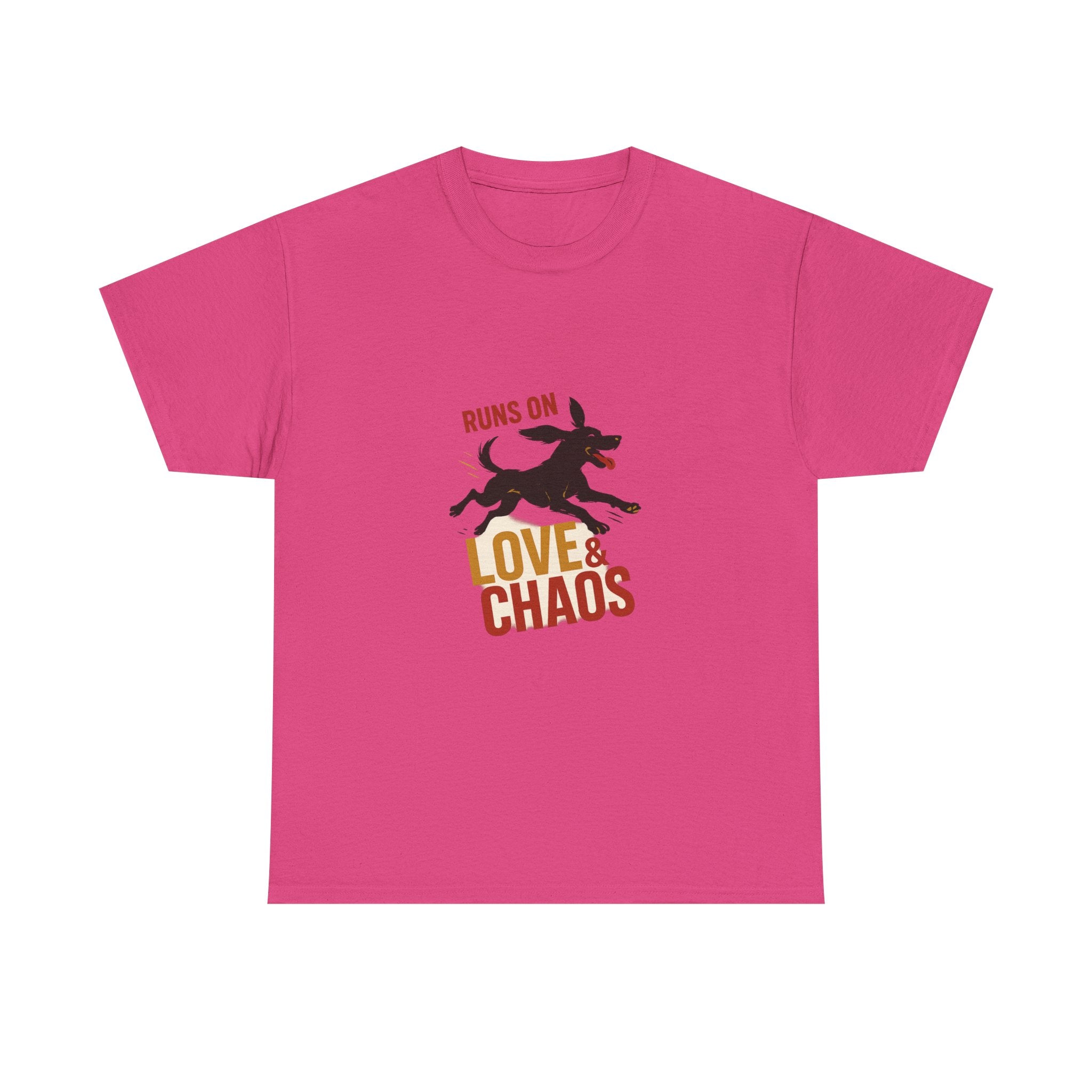 Love and Chaos Dog Mom Tee — New Puppy Owner Gift | Zoomies Silhouette Shirt