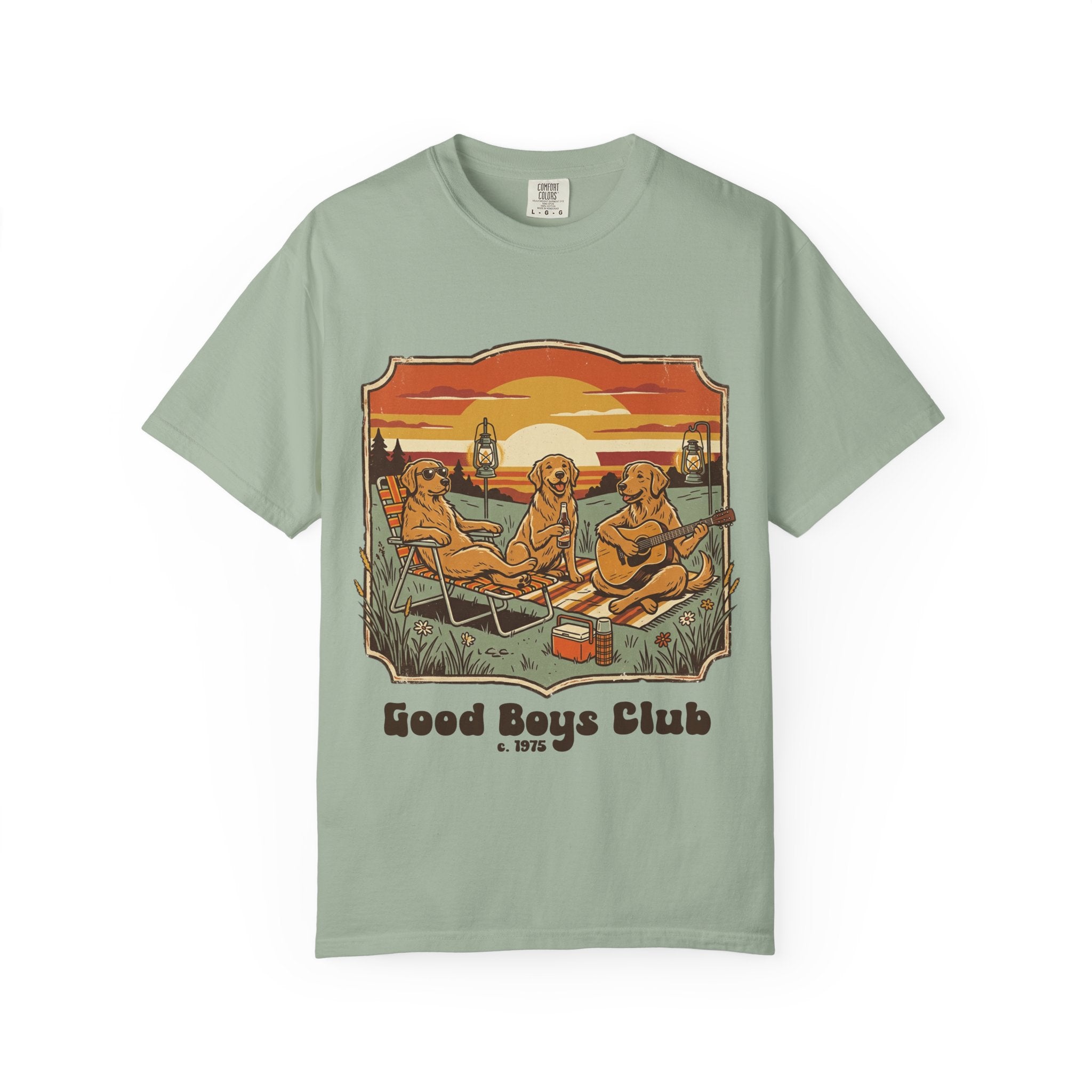 Good Boys Club T-Shirt — Retro Fishing Dogs Graphic Tee