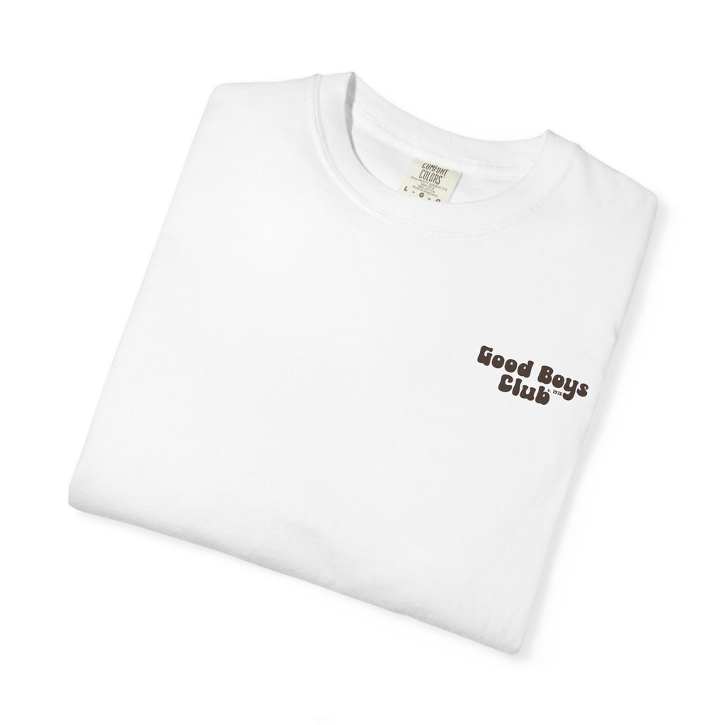 Good Boys Club T-Shirt — Retro Dogs Guitar Beach Graphic