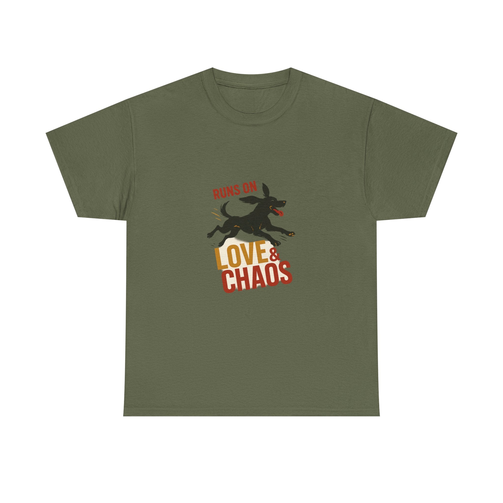 Love and Chaos Dog Mom Tee — New Puppy Owner Gift | Zoomies Silhouette Shirt