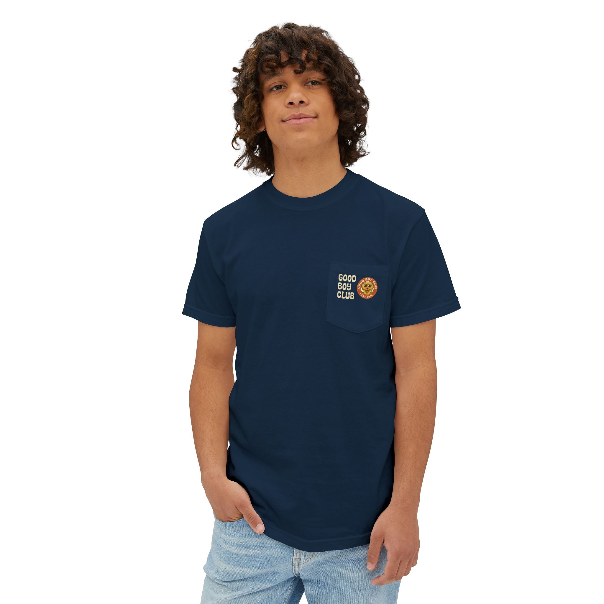 Camping Sunset Band Pocket T-Shirt | Back Graphic Outdoor Scene