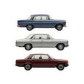 Vintage Sedan Illustration Kiss-Cut Stickers | Classic Car Laptop Decals