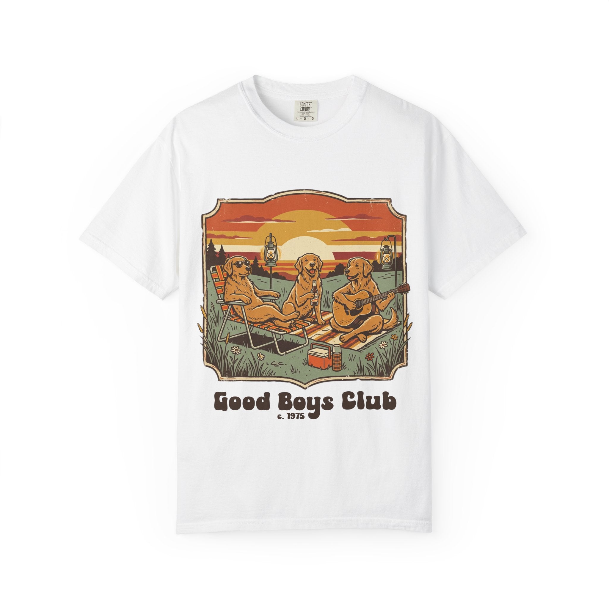 Good Boys Club T-Shirt — Retro Fishing Dogs Graphic Tee