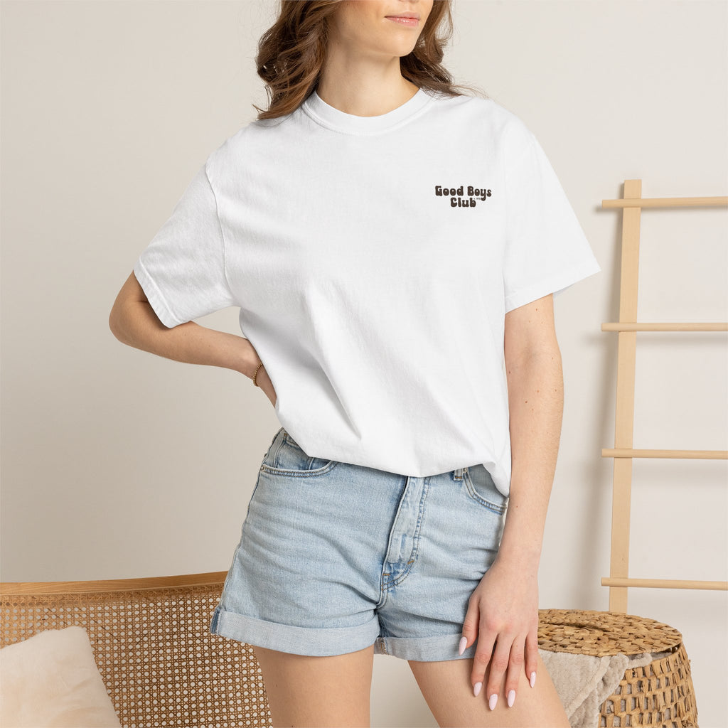 Good Boys Club T-Shirt — Retro Dogs Guitar Beach Graphic