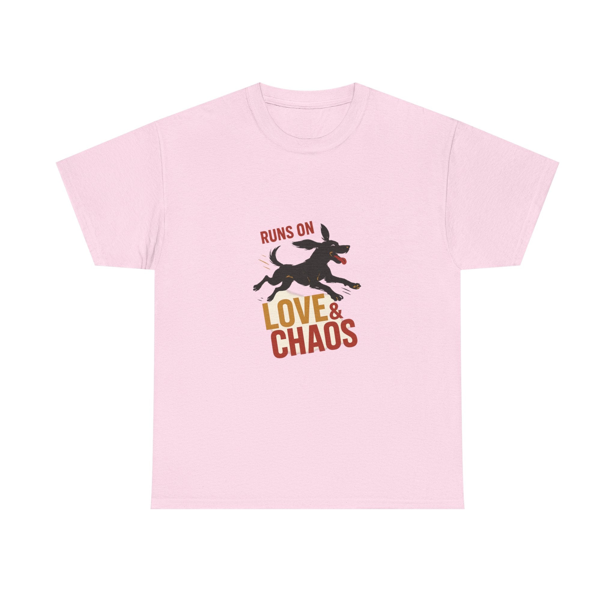 Love and Chaos Dog Mom Tee — New Puppy Owner Gift | Zoomies Silhouette Shirt