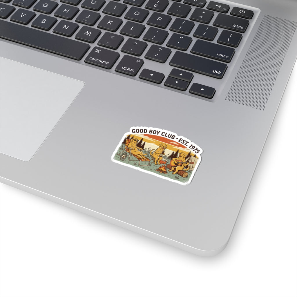 Good Boy Club camping dogs Sticker | Kiss-Cut Vinyl Sticker