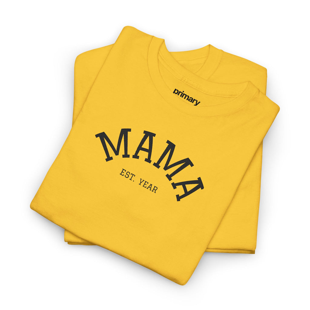 Mama Est. Year T‑Shirt — Vintage Mom Graphic Tee (Custom Year)